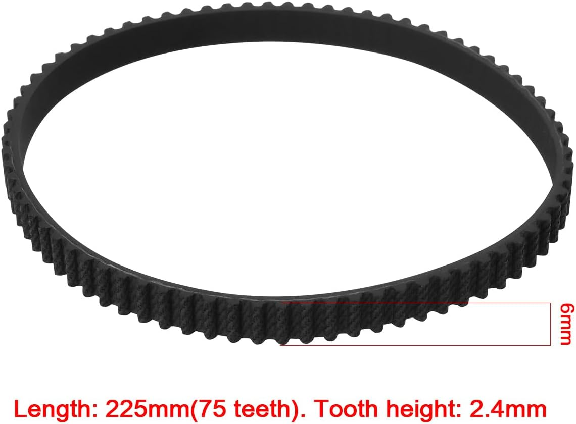 YINETTECH 4PCS HTD 225-3M-6 Rubber Endless Timing Belt 75T 225MM Pitch Length X 6Mm Width Synchronous Drive Belts Closed Loop Pulley Timing Belt image number 4