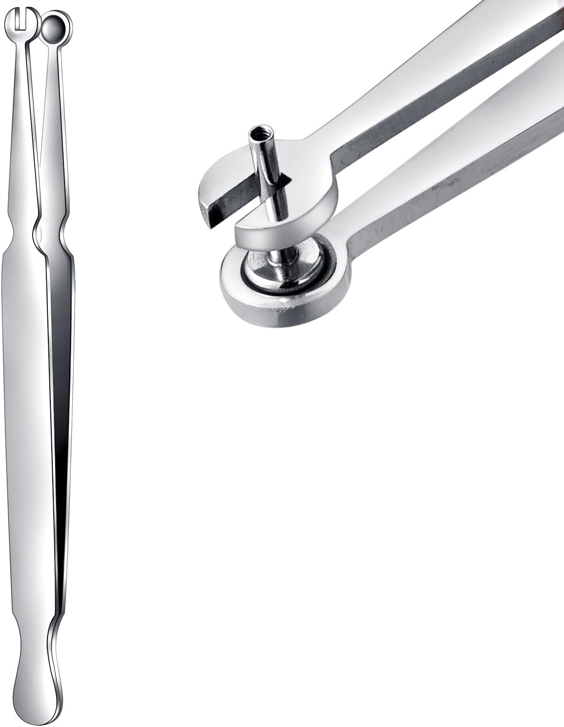 QWALIT 1Pcs Piercing Assistant Tool Barbell Jewelry Clamps Pliers Piercing Catch Stainless Steel Tweezers for Tongue Rings Labret Lip Studs Flat Back Earrings Holder Changing Jewelry Removal Tools image number 1