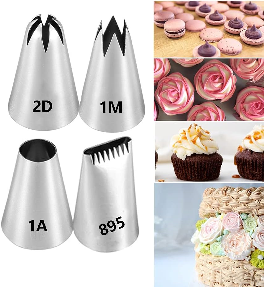 Royal Icing Piping Nozzle for Writing,Pastry Nozzle round for Cookie Cake Cupcake Decorating,5 Pcs
