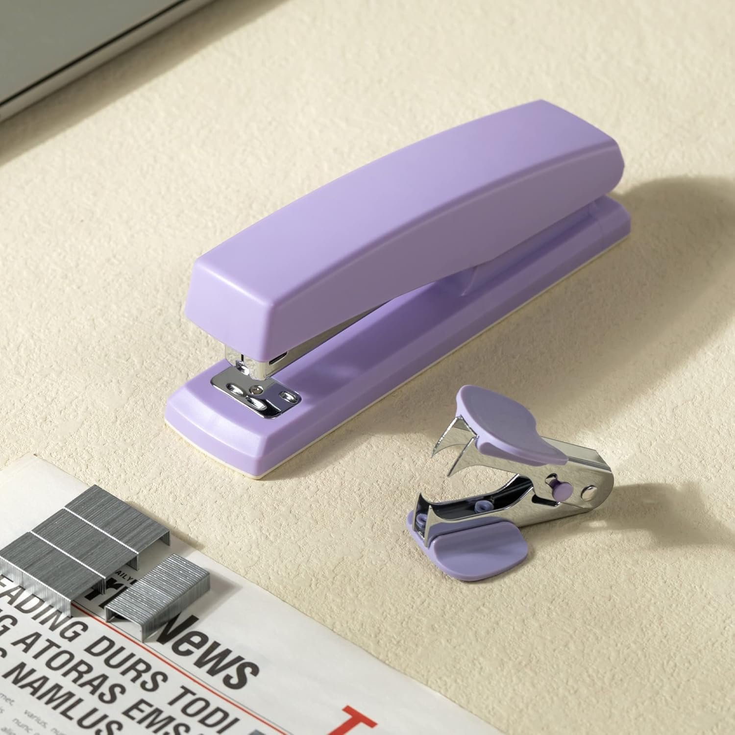 Deli Stapler, Desktop Office Stapler, Office Supplies, 25 Sheet Capacity, Includes 1000 Staples and Staple Remover, Purple image number 5