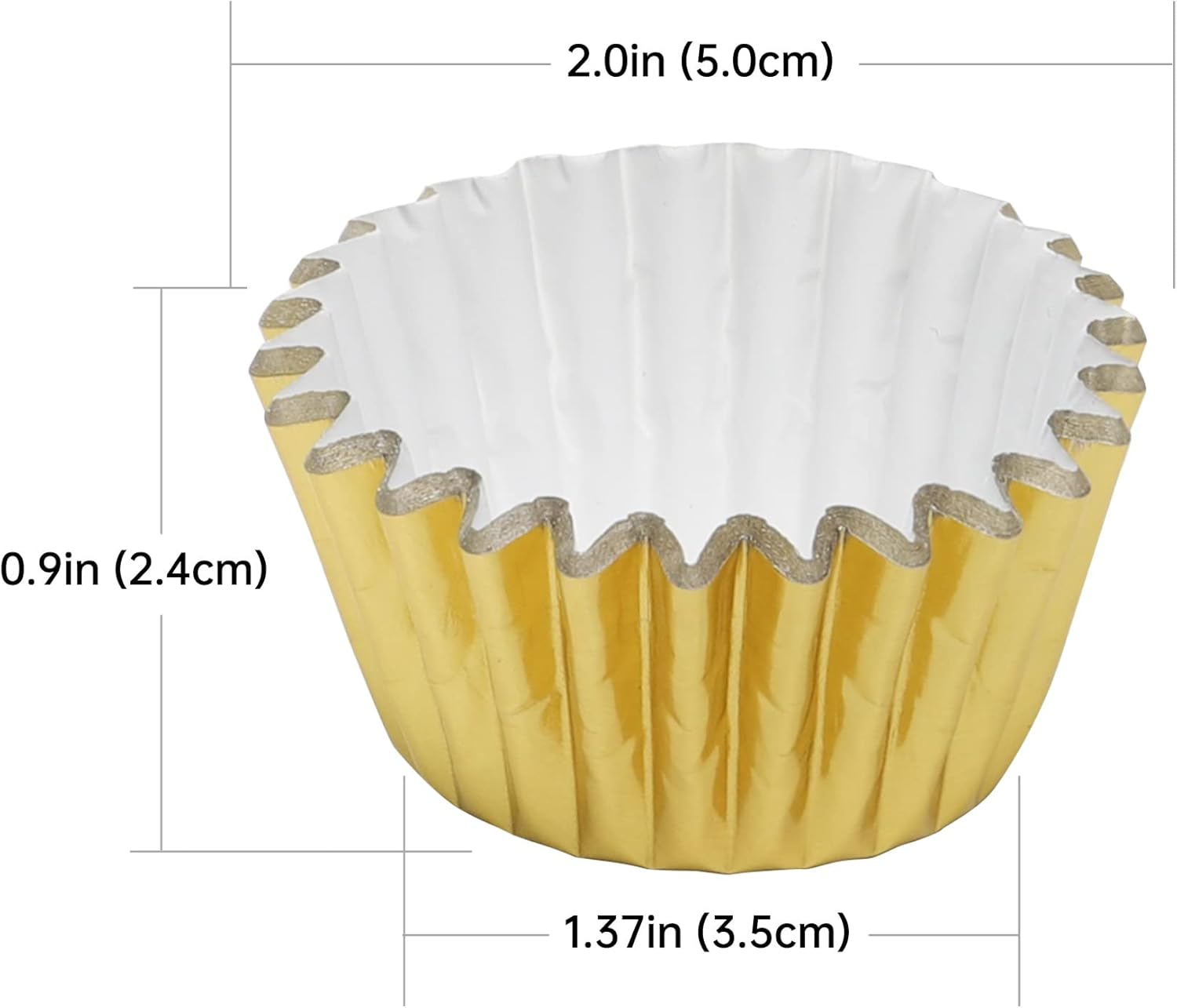 400 Pcs Gold Mini Cupcake Liners,Non-Stick Mini Size Foil Muffin Liners,For Christmas Decorations image number 2