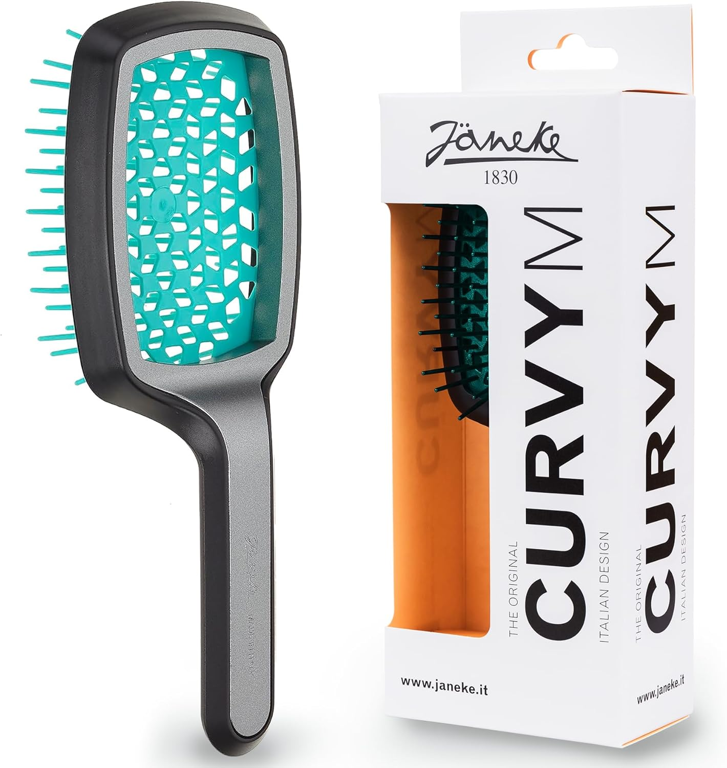 Janeke Mini Superbrush &ndash; Kids Hair Brush & Small Hair Brush for Detangling &ndash; Gentle Anti-Static Bristles &ndash; Vented Brush for Wet or Dry Hair &ndash; Great for Curly, Thick, Fine, and Wavy Hair (Mini Blue)