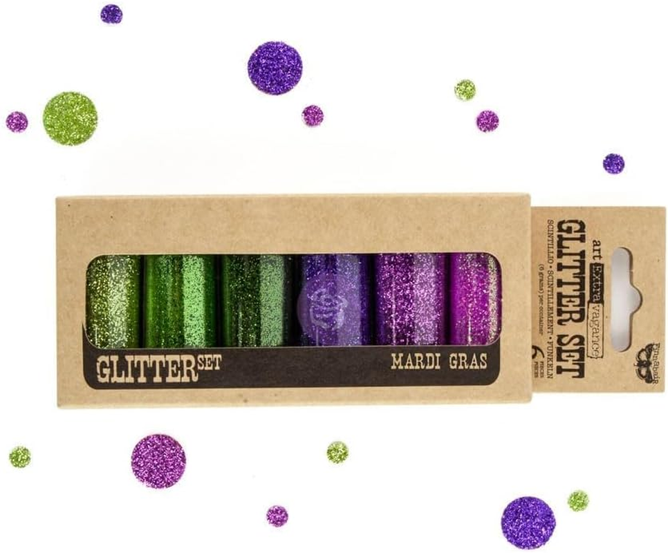 Prima Marketing Art Extravagance Glitter Set, Mardi Gras, 6-Pack image number 1