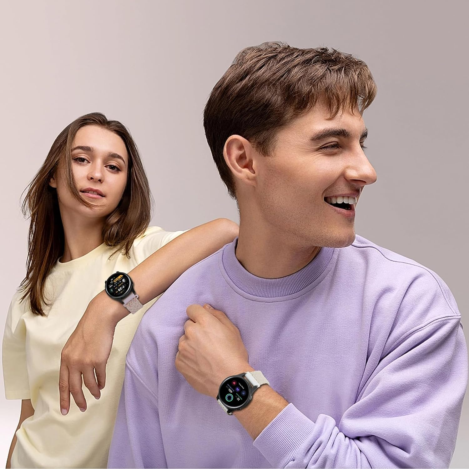 Everact 20Mm Magnetic Braided Watch Bands Compatible with Garmin Vivoactive 5/Vivoactive 6/3/3 Music/Venu Sq 2/Venu, Quick Release Nylon Soft Sport Stretchy Strap for Forerunner 55/165/245/645 - Black image number 2