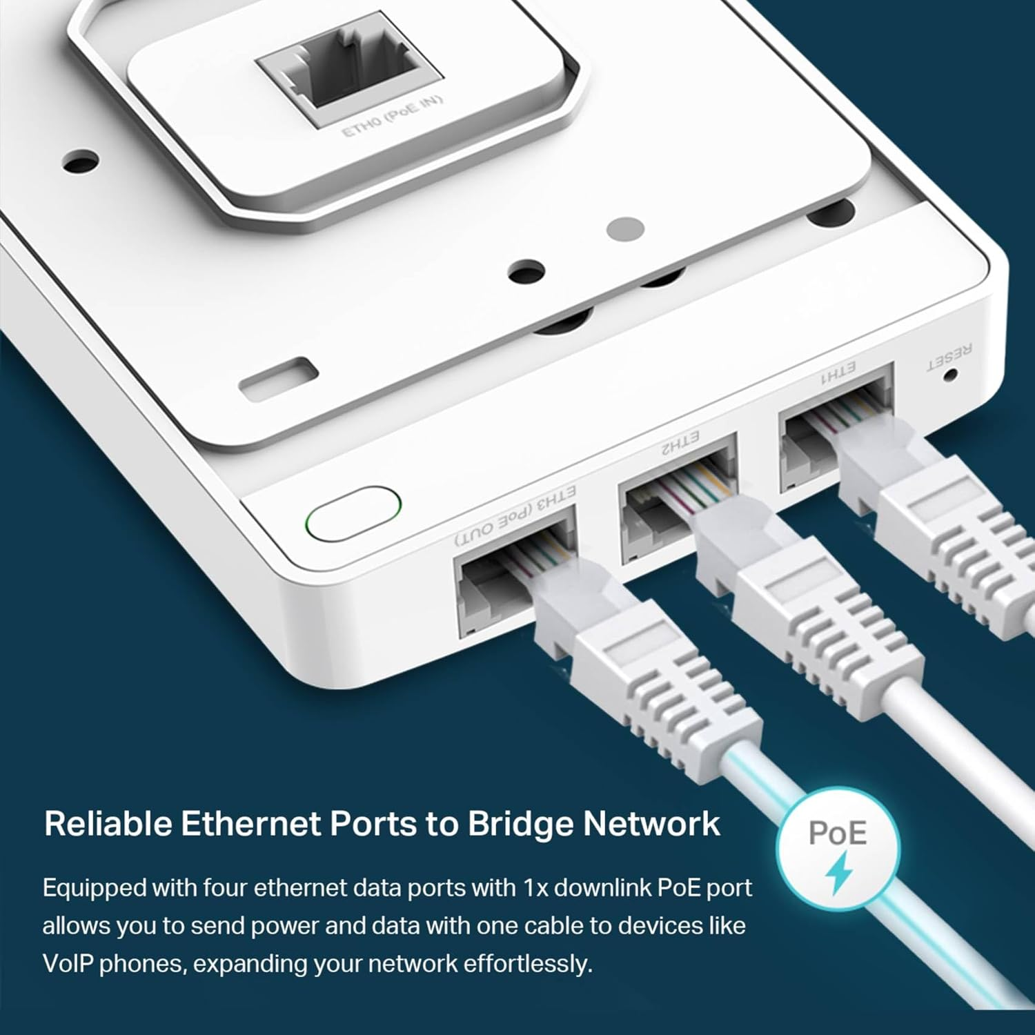 Tp-Link Eap235-Wall | Omada AC1200 In-Wall Wireless Gigabit Access Point | MU-MIMO & Beamforming | Poe Powered | Quick Installation | SDN Integrated | Cloud Access & Omada App | White (US Version) image number 1