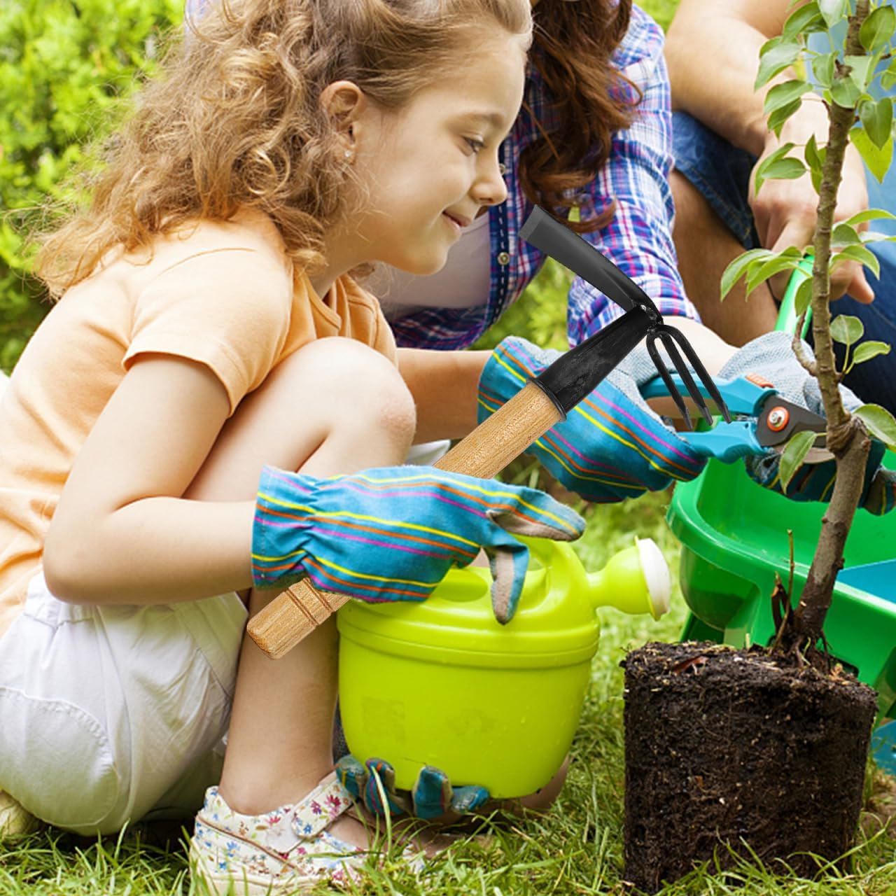 ARTIBETTER Hand Gardening Hoe and Rake Replacement - Carbon Steel Dual Head Tool for Weeding, Digging, and Soil Loosening - 8.07 X 4.25 X 2.95 Inches