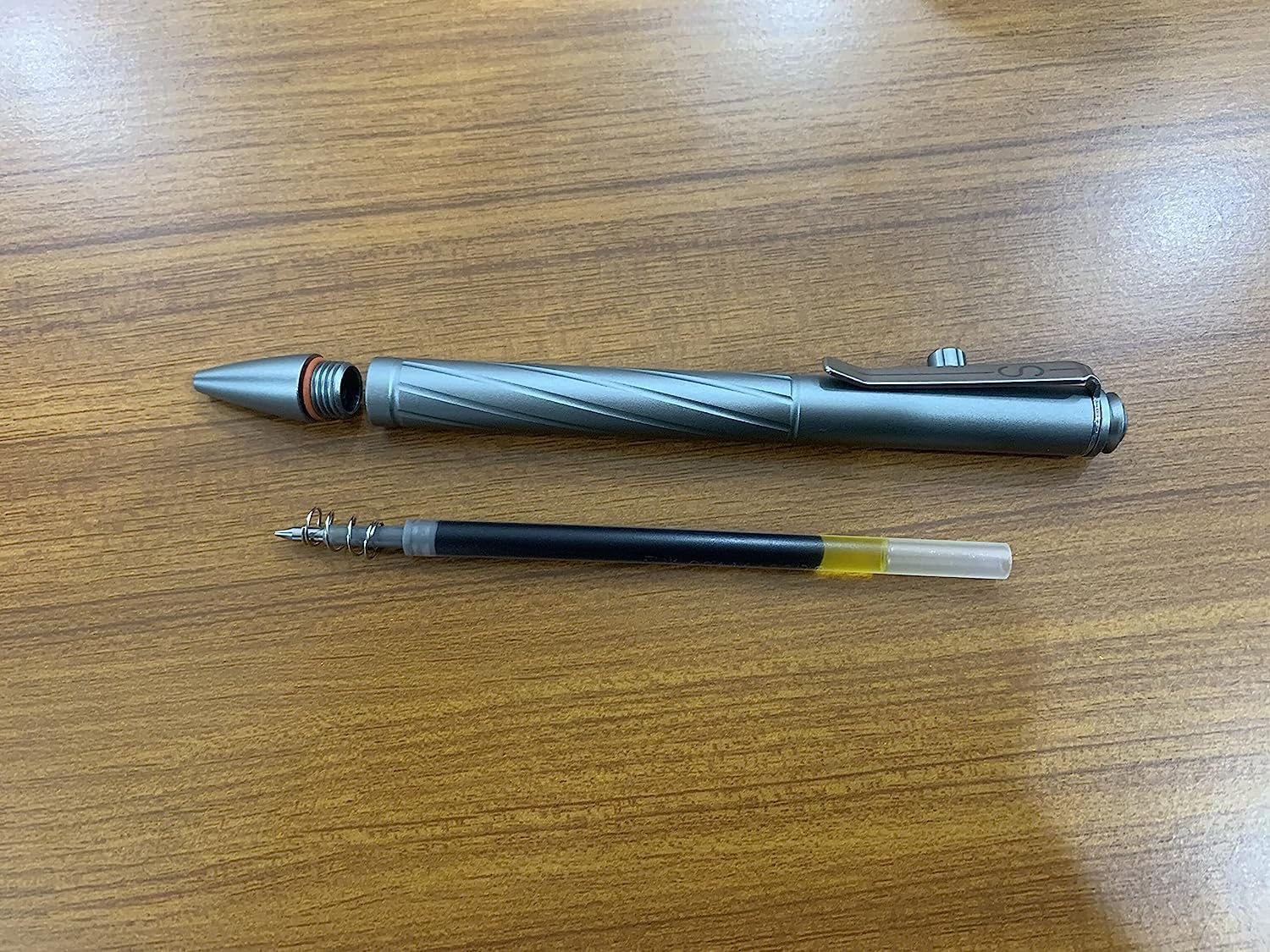 SMOOTHERPRO Ballpoint Pen Stainless Steel Pen Compatible with Pentel Refill for Business Signature Color Black (PTC050) image number 1