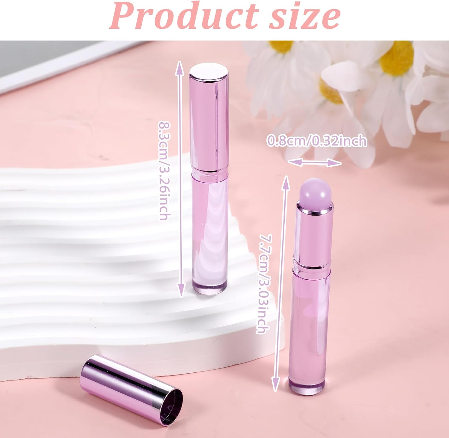 2PCS Silicone Nail Brush, Ombre Nail Brush, Silicone Lip Brush, Reusable Silicone Nail Chrome Applicator, Silicone Nail Brush Tools for Chrome, Ombre, French Nail, Lipstick, Concealer(Purple) image number 2