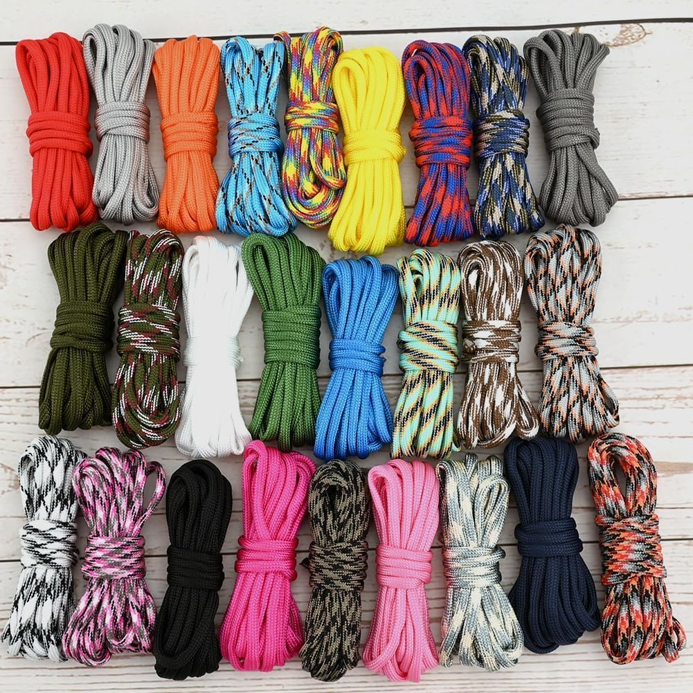 26 Colors Paracord Bracelet Rope 10 Feet 4Mm Parachute Cord Paracord Cord 550 7 Strand DIY Manual Braiding for Outdoor Survival Rope, Lanyards, Keychain, Dog Collar, Carabiner Climbing, DIY Crafting