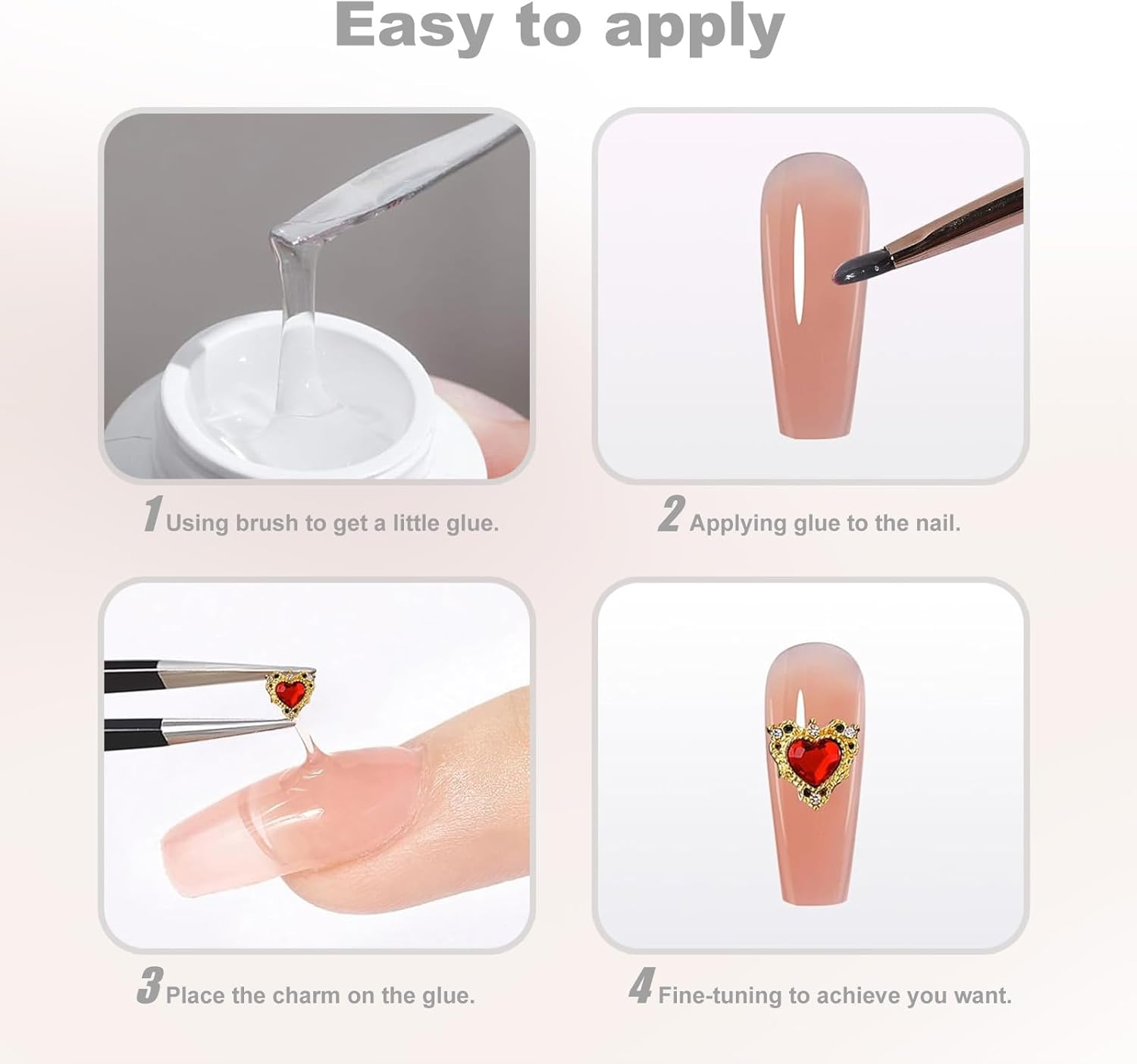 60PCS Nail Charms and Gems Gold & Red - 3D Elegant Nail Art Charms for Stunning Decorations - Jewelry for Manicure, DIY Craft, and Professional Design (Rose, Heart, Gold Cross) image number 4