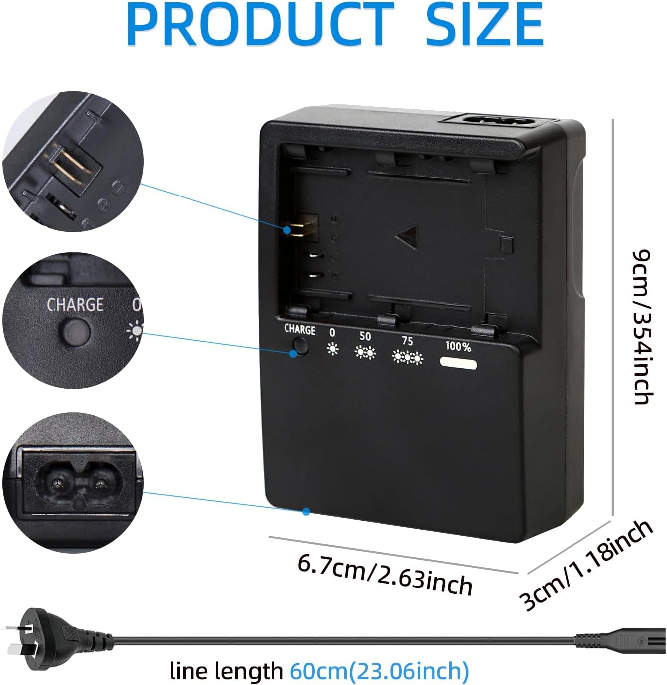 Replacement LP-E6 Battery Charger, LP E6N Charger Compatible with Canon EOS 90D 80D 70D 5D Mark II III IV 5DS 5DS R 6D 60D 6D Mark II 7D 7D II image number 4