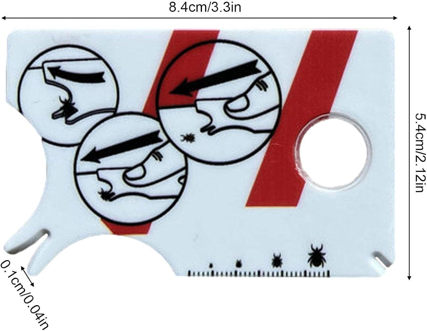 1 X Human Tick Card, Allows Easy Removal of Ticks, Tick Remover for Dogs and Cats in Handy Pocket Size, 8.5 X 5.4 X 0.1 Cm, Pest Protection, Tick Removal in Dogs image number 6