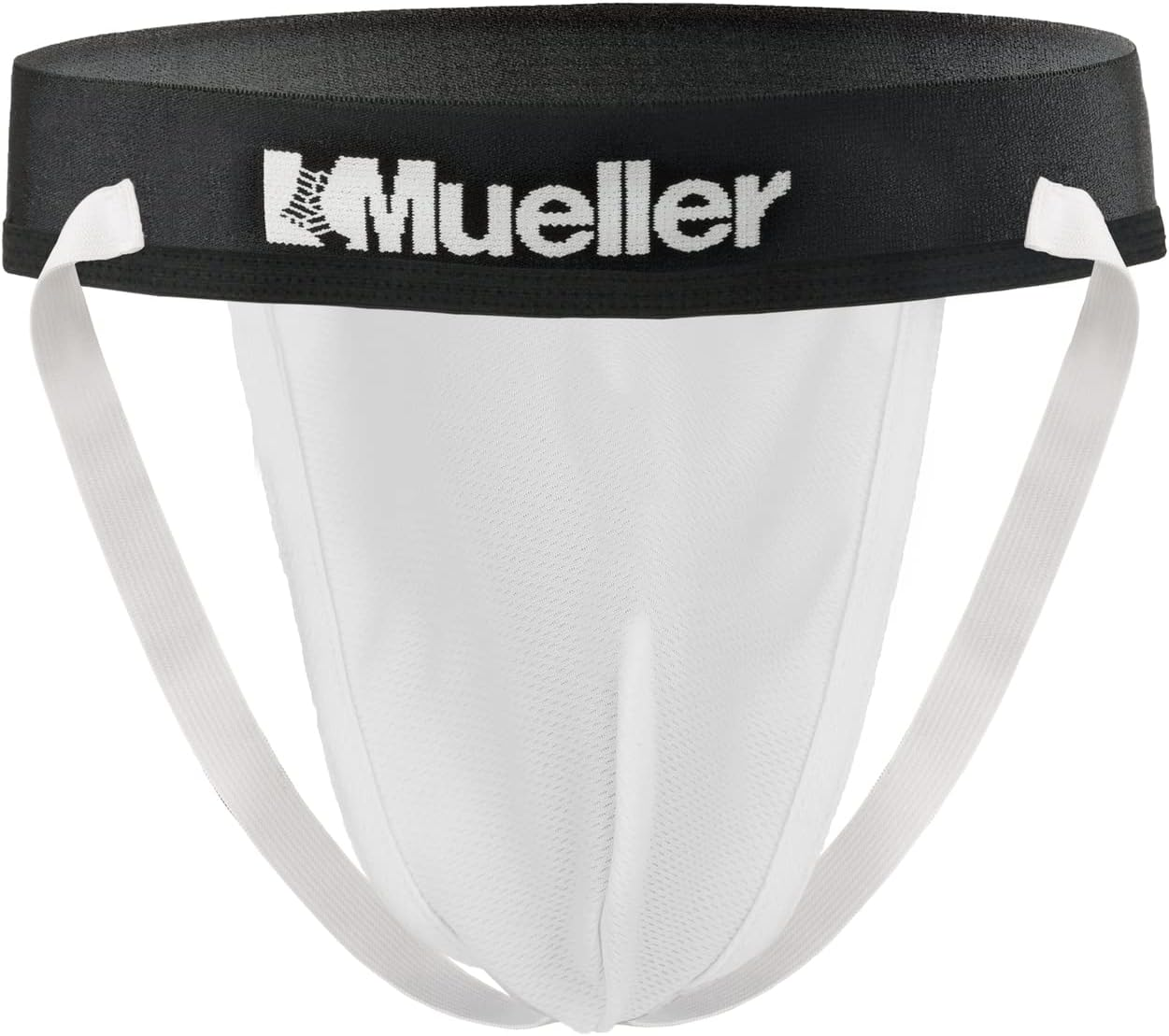 Mueller Adult Athletic Supporter with Flex Shield Cup, White/Gray, Medium image number 3