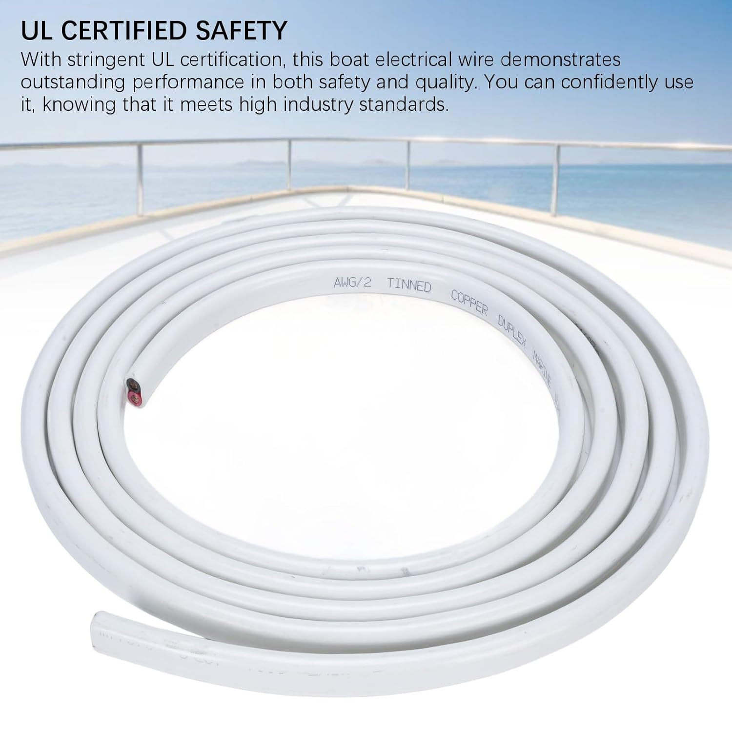 Jiawu 10 Gauge Marine Wire, 10 Ft 10AWG Duplex Marine Grade Wire, Water Proof OFC Tinned Copper Electrical Cord for Automotive Boat Speakers Solar Outdoors, UL Certified Safety image number 4