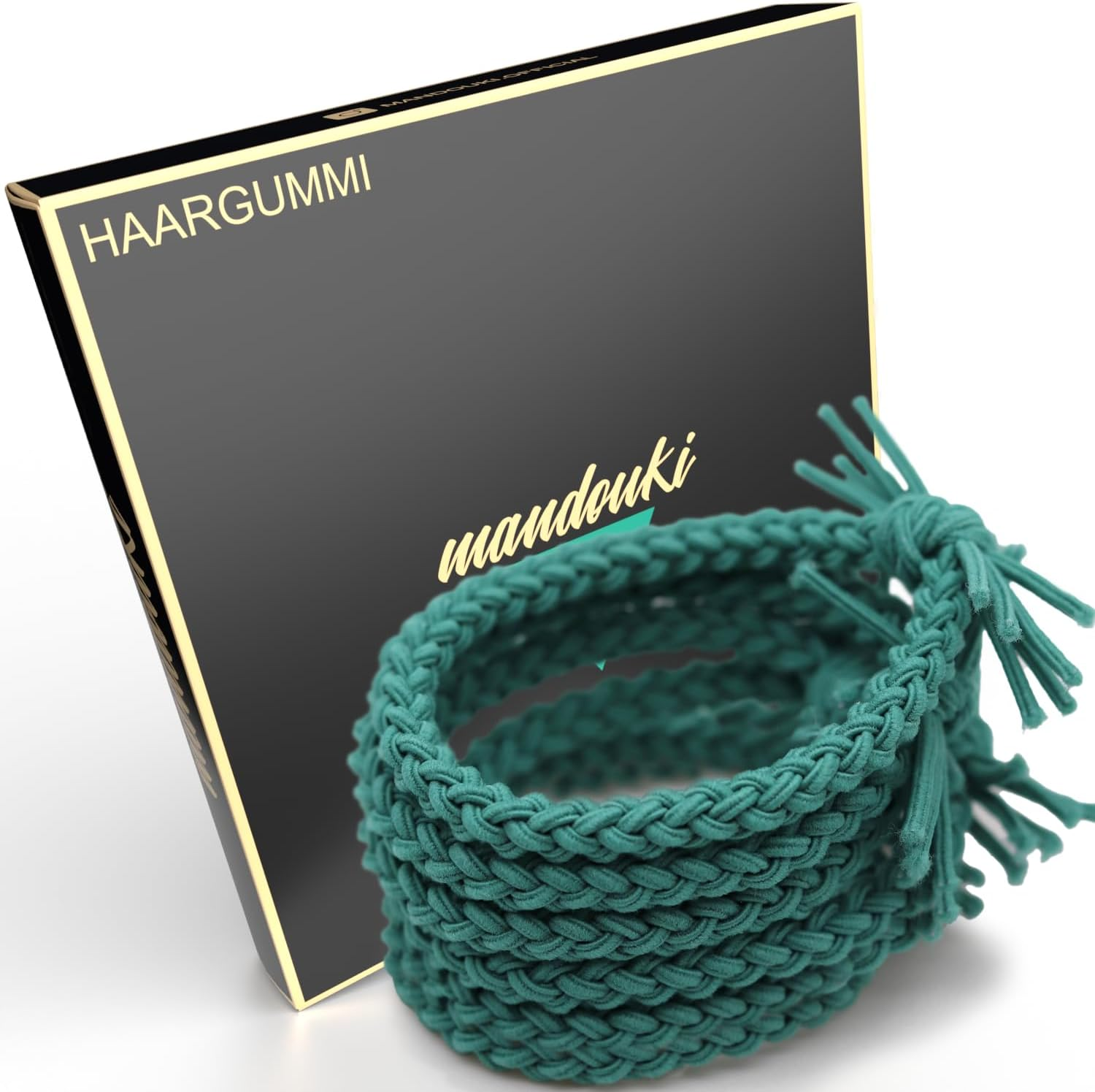 Mandouki&reg; Hair Bobbles (Pack of 6) - Elegant Hair Bobbles in Braided Design: Ultimate Hold and Durability - Mint image number 4