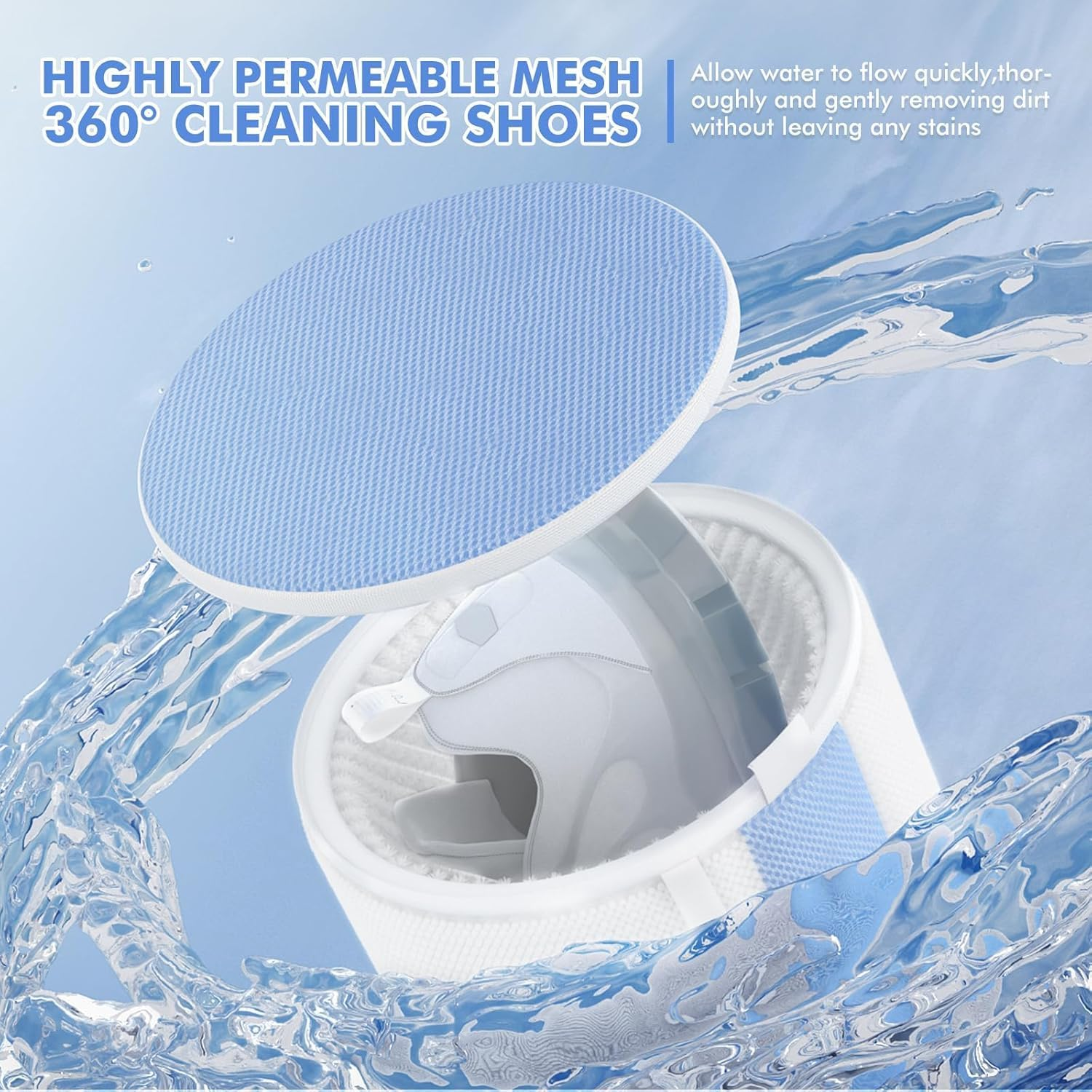 Luxear 2Pcs Shoe Washing Machine Bags, Laundry Bag for Shoes Washer and Dryer, Reusable Shoe Cleaning Bag Fluffy Fiber Inside, Sneaker Mesh Laundry Bags for All Shoes, Large Size, 18 X 33CM - Gray image number 5