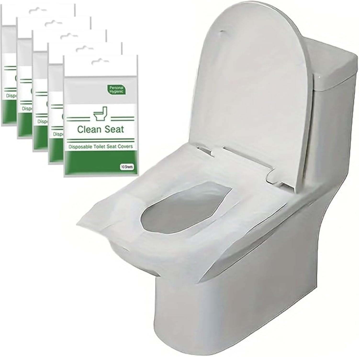 RODISHOMM 50 PCS Disposable Toilet Seat Covers, Flushable & Biodegradable, Universal Fit for Travel & Public Restrooms, Safe & Hygienic Material, Easy to Carry image number 4