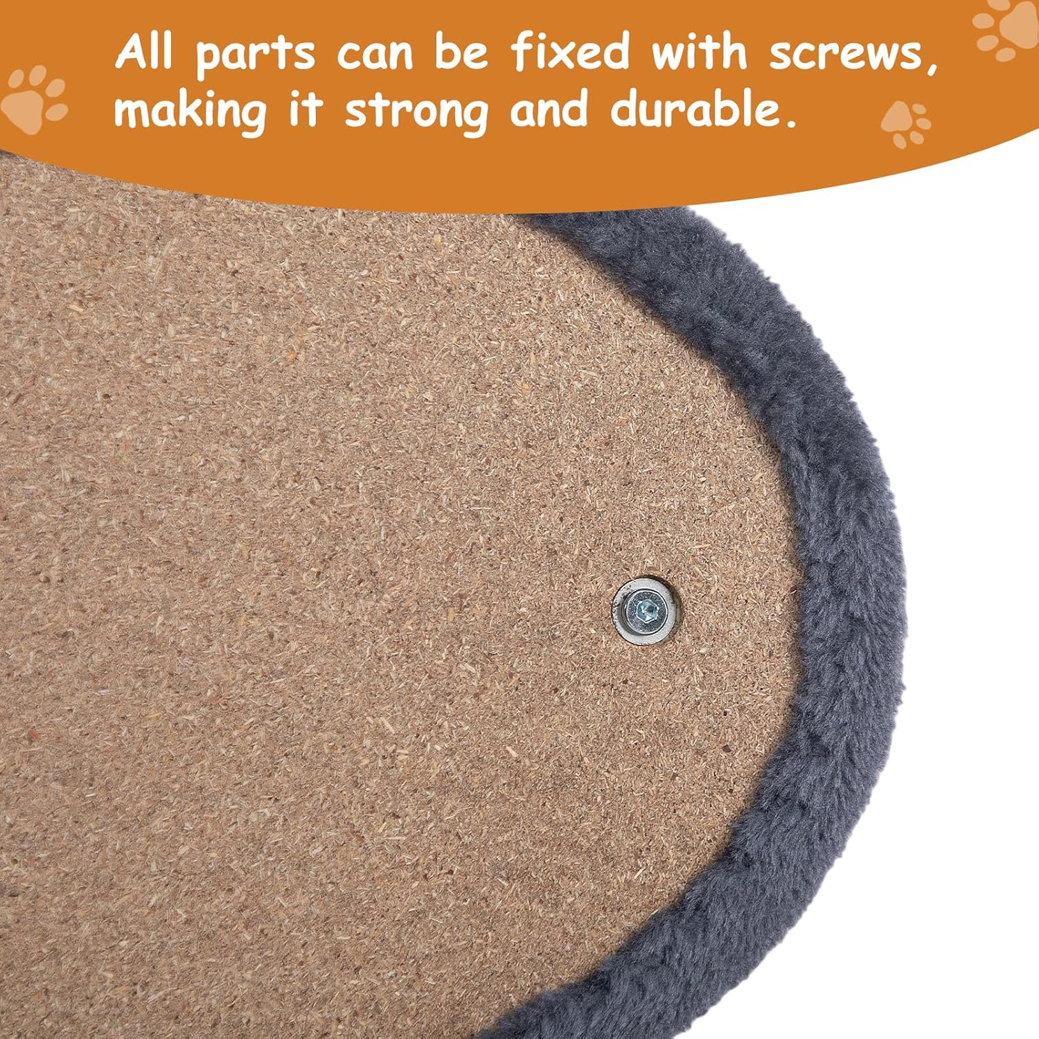 Hollypet Self Grooming Massager and Scratcher Toy - Cat Arch Brush for Back Grooming, Hair Cleaner Pads, Dark Gray - Dark Brown image number 3