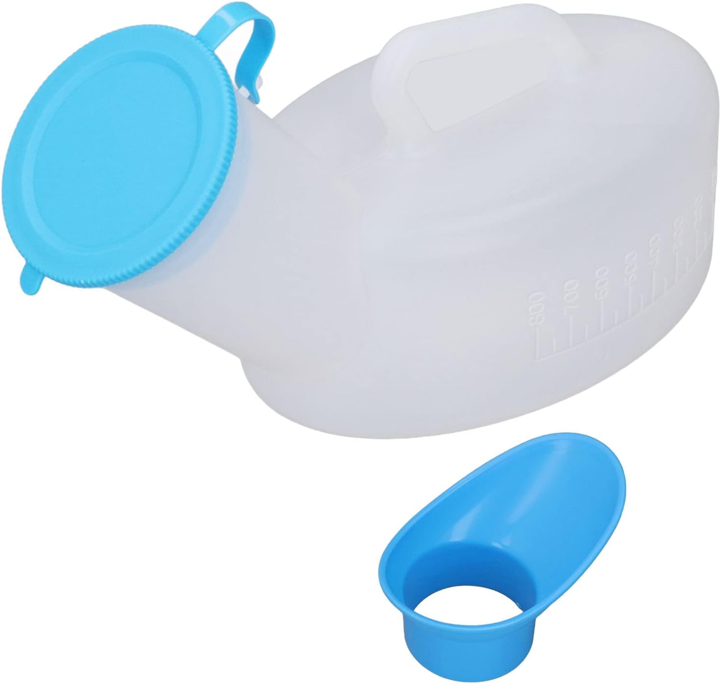 Portable Urinal Bottle for Male Female, Large Capacity Pee Bottle with Spill Proof Lid for Hospitals, Emergency and Travel Use, Easy to Clean, Suitable for Elderly & Bedridden (800Ml Female) - 800Ml Female image number 2