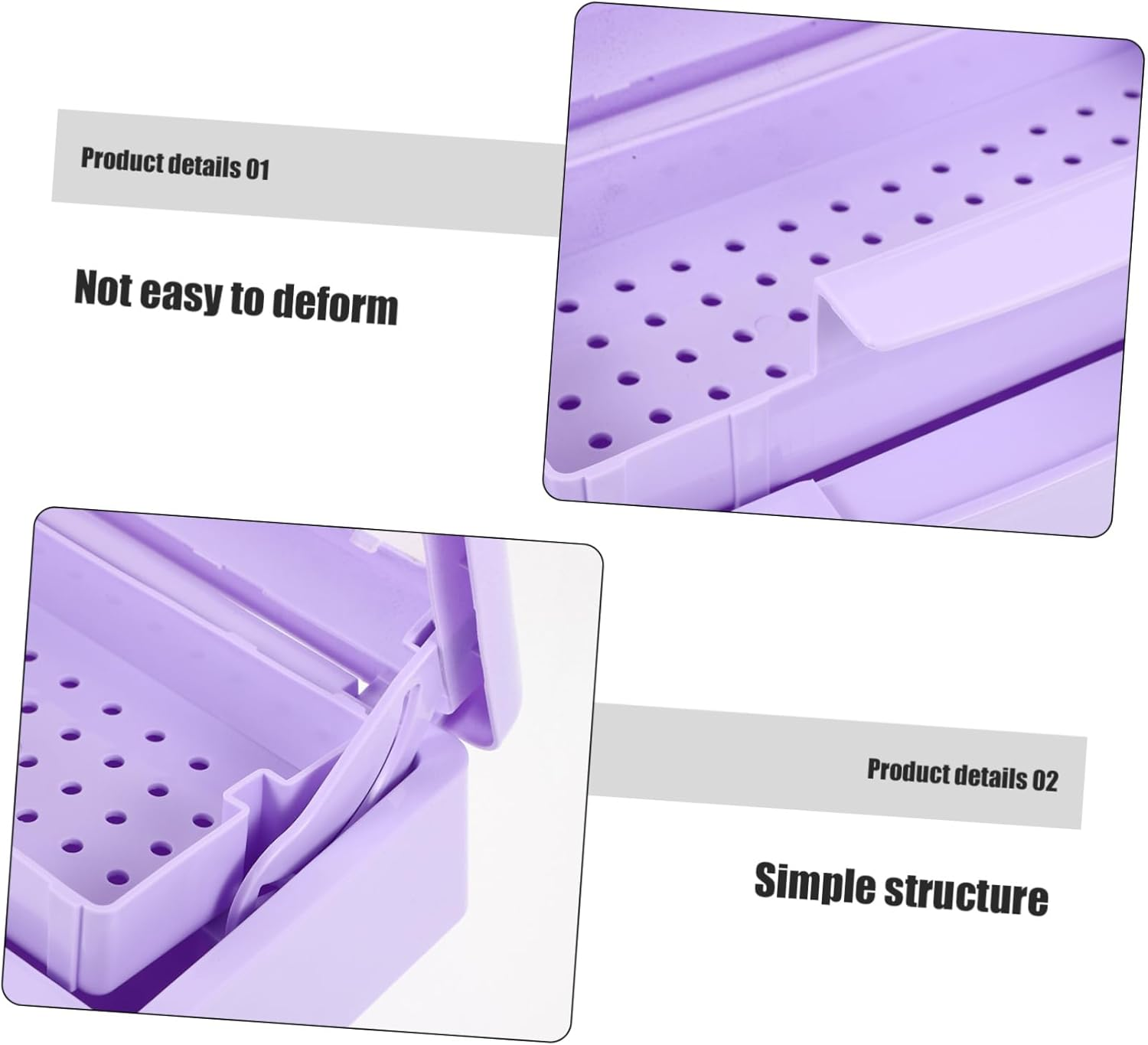 CALLARON Nail Tool Cleaning Tray Durable Manicure Tool Sterilizer Box for Professional Home Use for Eyelash Tweezers and Salon Tools Leak Storage Organizer image number 2