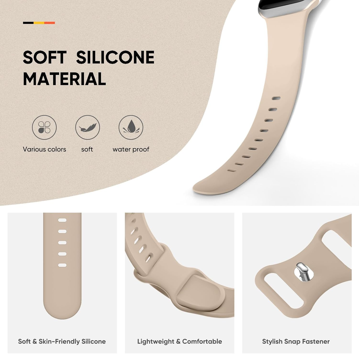 5 Pack Sport Bands for Apple Watch Band 38Mm 40Mm 41Mm 42Mm 44Mm 45Mm 46Mm 49Mm for Women and Men, Soft Silicone Waterproof Replacement Strap for Iwatch Ultra/Iwatch Series 11/10/9/8/7/6/5/4/3/2/1/SE image number 4