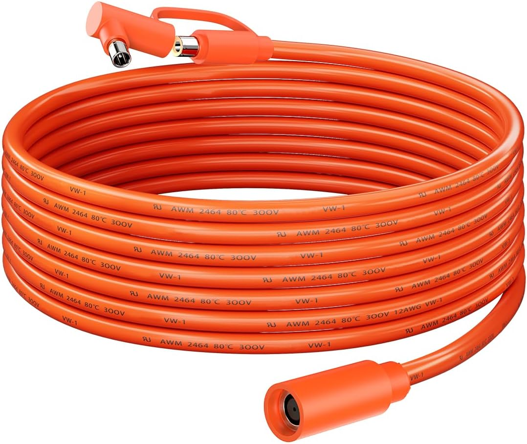 9M 12AWG Extension Cable for Solar Generators, 8Mm Female to Male DC7909 Solar Panel Cable Cord with DC8020 Right Angle Adapter Compatible with Jackery, GZ Yeti, Aker, Portable Power Stations image number 5