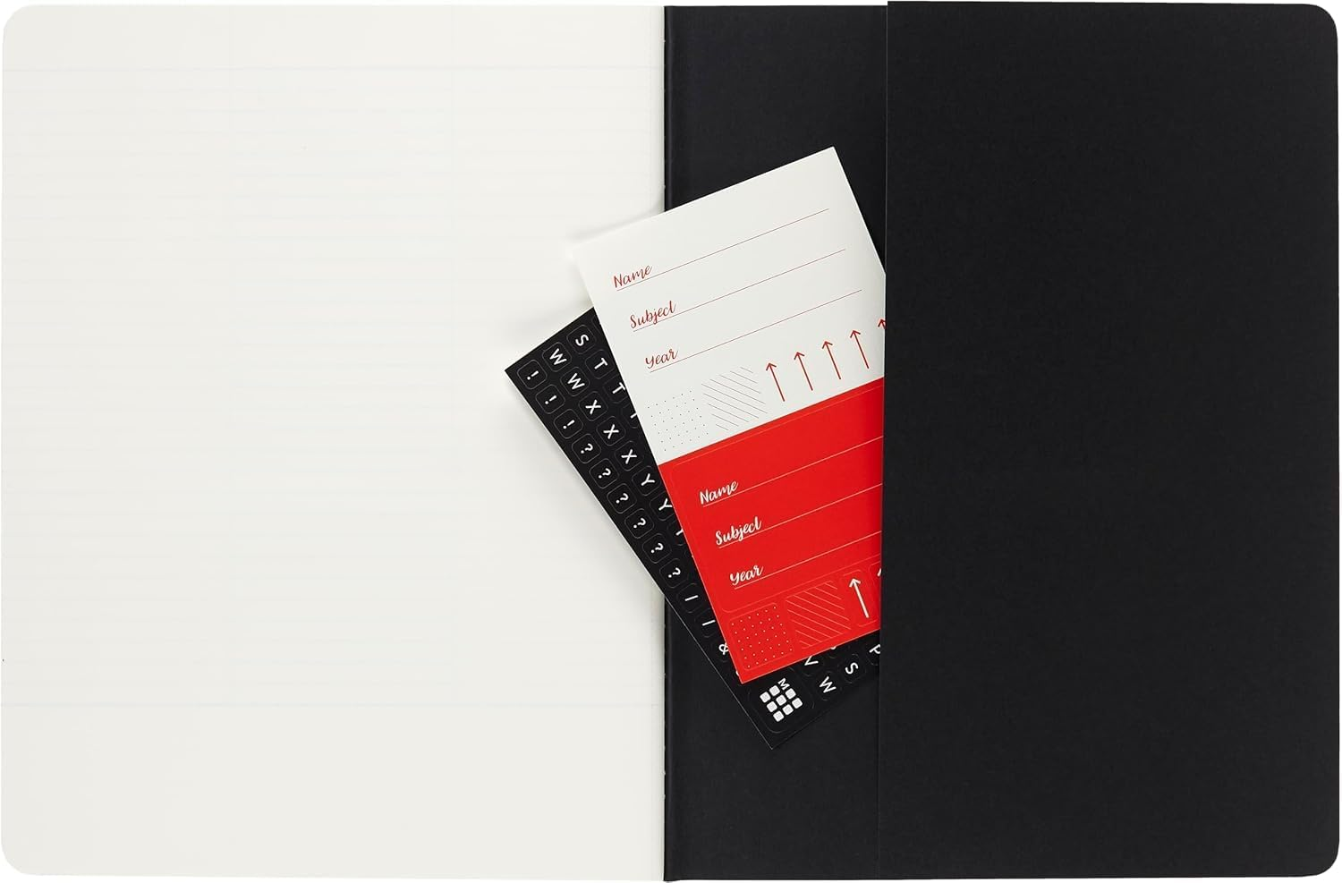 Moleskine - Cahier Subject Journal - Set of 2 - Extra Large - Black & Cranberry Red image number 3