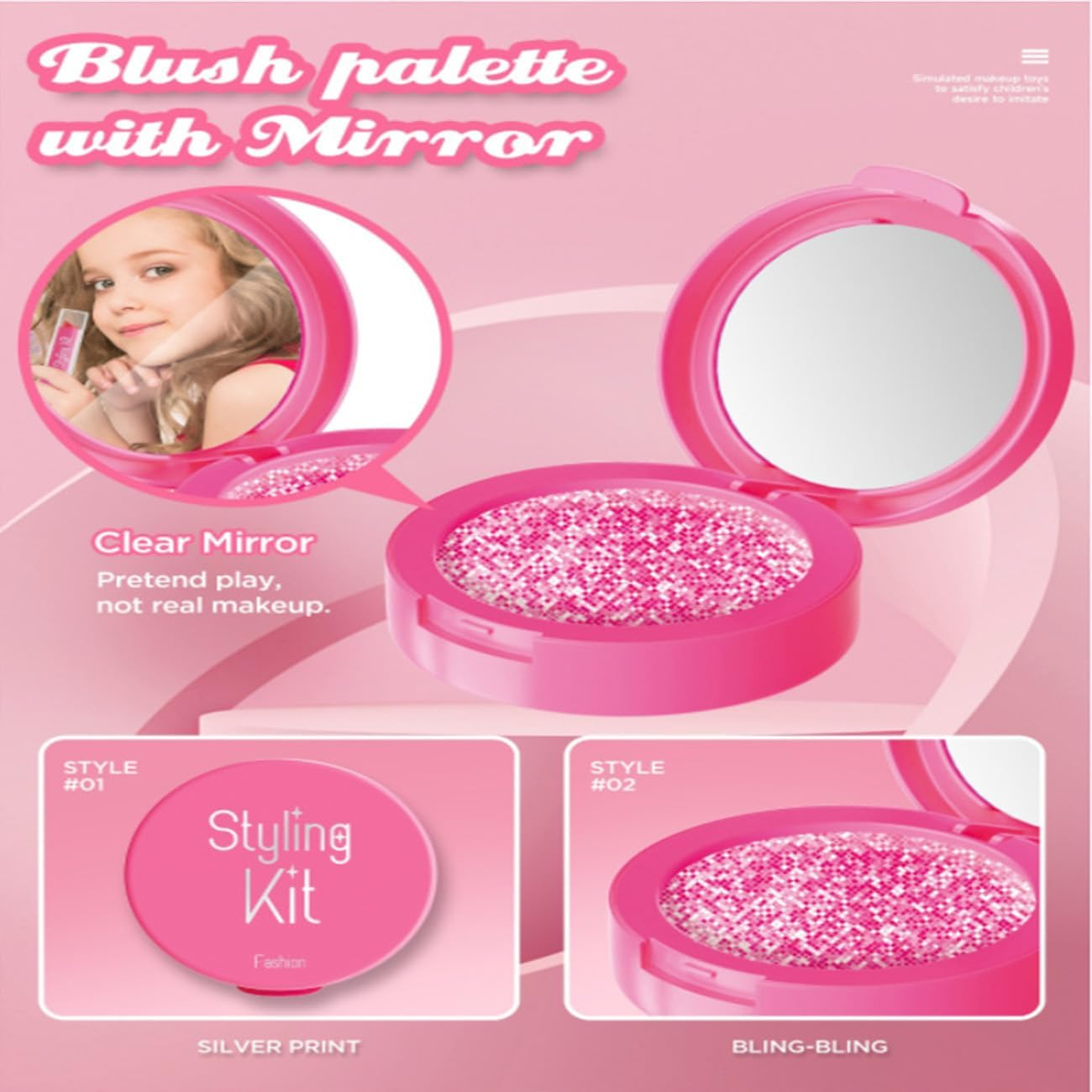 Non-Toxic & Washable Makeup Kit for Girls Kids 3-12 | Make up Set with Princess Dress up Toys Accessories | Ideal Christmas Birthday Gift for Girls image number 4