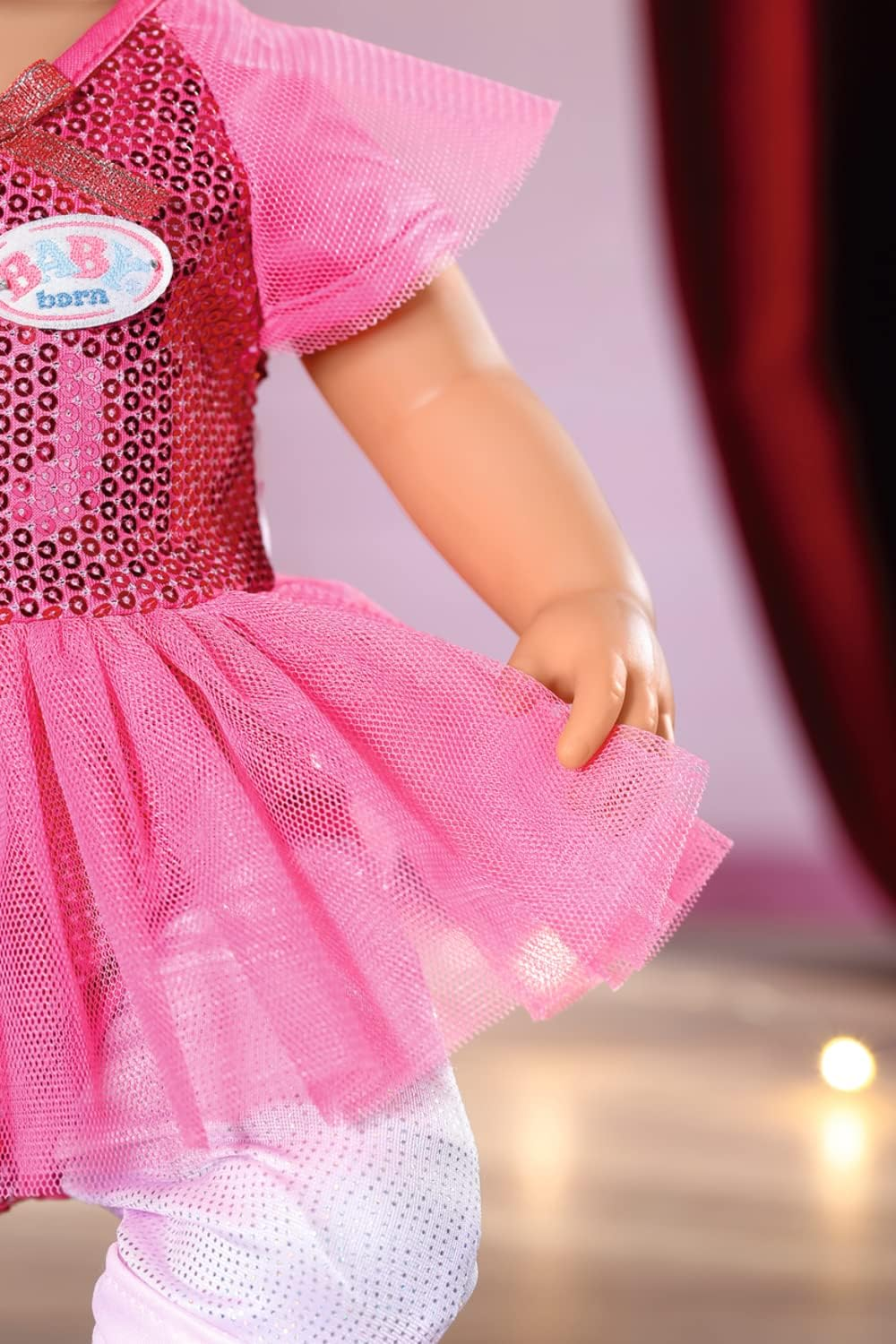 Baby Born Zapf Creation 834176 Deluxe Ballerina Doll Accessories Doll Clothes Set Consisting of Glitter Bodysuit, Leggings, Shoes and Headband in Pink image number 5