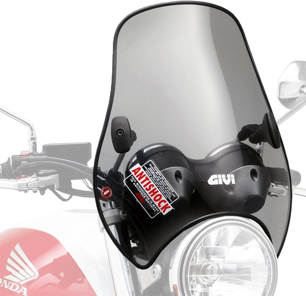 GIVI 93957 A660 Motorcycle Screen, Universal (Bar Handle Clamp), Semi-Smoke, Medium Size Windscreen image number 3
