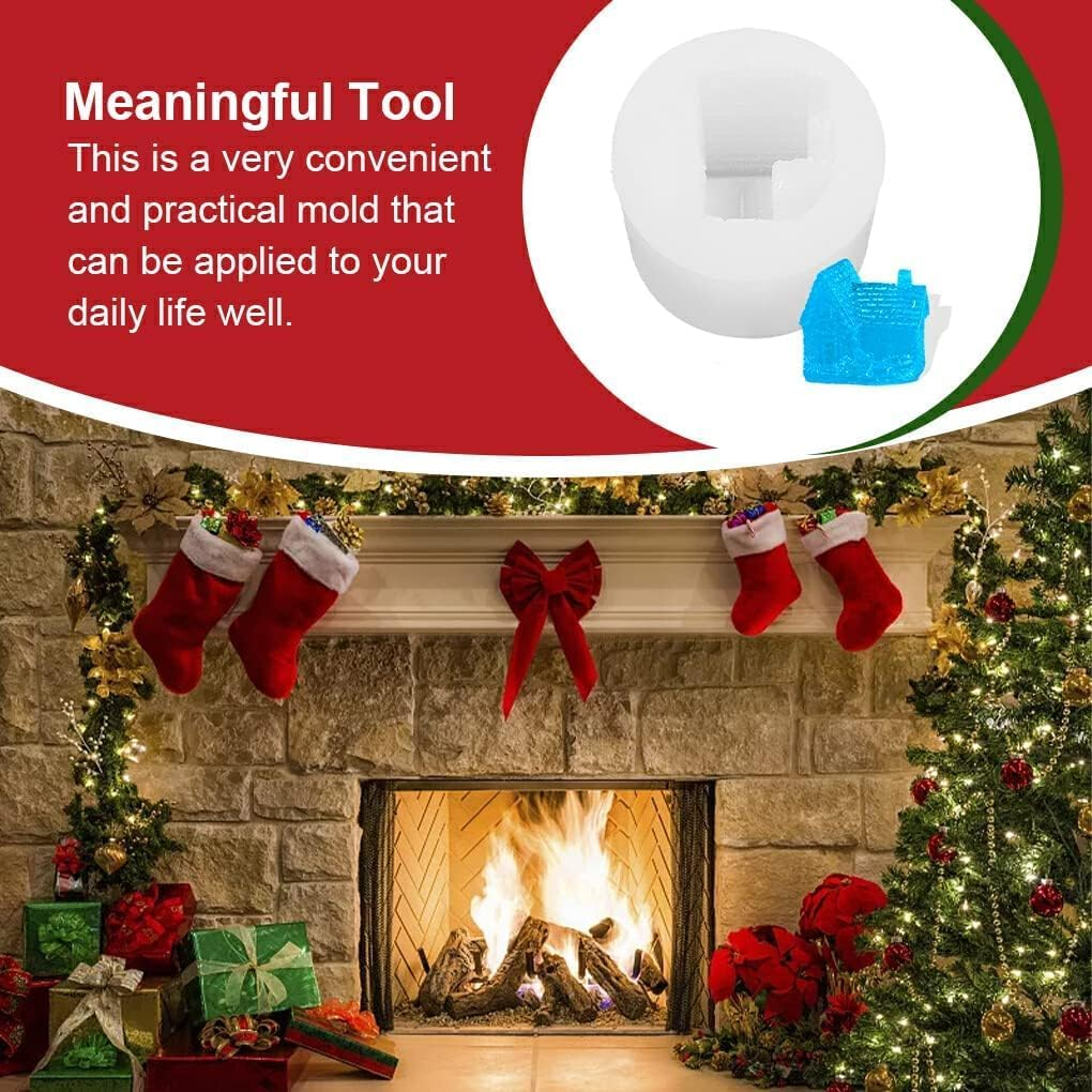 Biscuit Molds Kitchen Baking Handmade Christmas Themed Embossed Mould Dessert Fondant Casting Die Cupcake Chocolate, Xmas Snow House image number 1