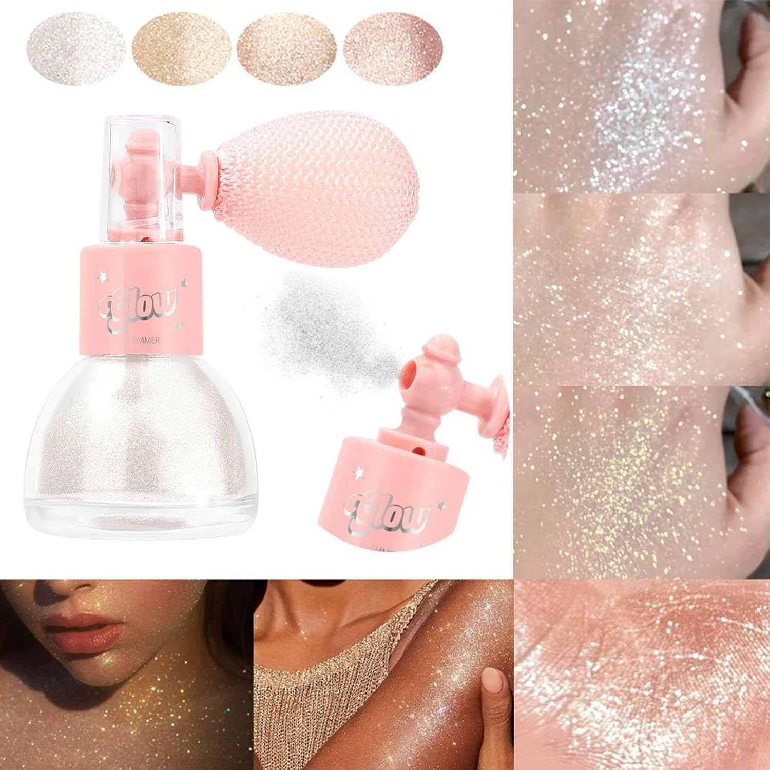 Gupcaqosjw Body Glitter Spray,7G Body Shimmer Powder - Highlighters Shimmering Cosmetic for Women, Disco Concert Festival Halloween Party Outfit Painting image number 5