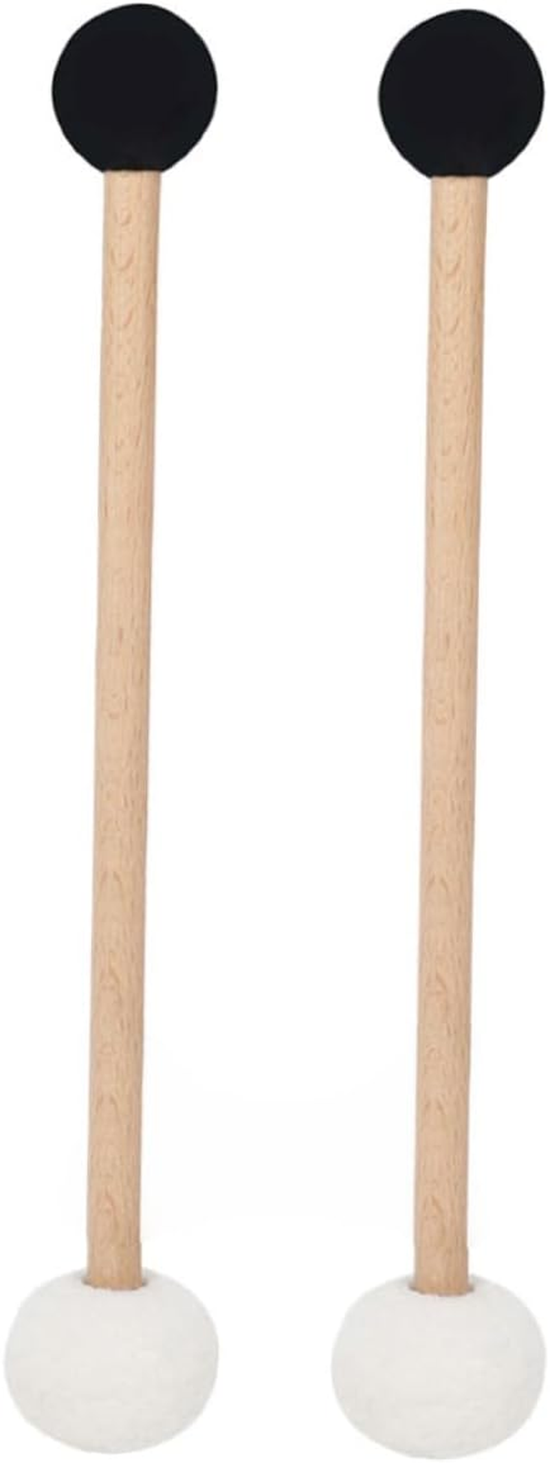 Kisangel 2Pcs Double Ended Rubber Felt Bass Drum Mallet with Handle Non Slip Comfortable Percussion Stick for Singing Bowls and Band Practice Suitable for Beginners to Advanced Drummers image number 2