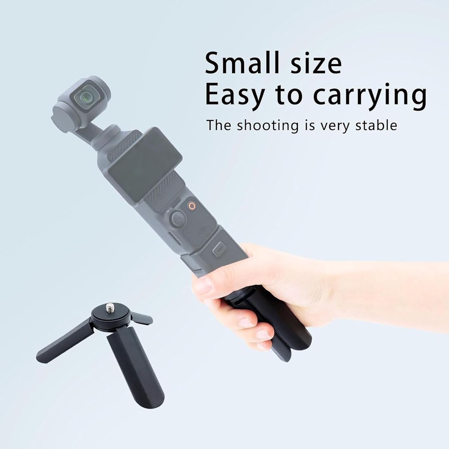 Buziba Mini Tripod Camera Tripod Desktop Tabletop Stand for DJI Osmo Pocket 3 Handheld Gimbal Camera Handle Grip Stabilizer image number 5