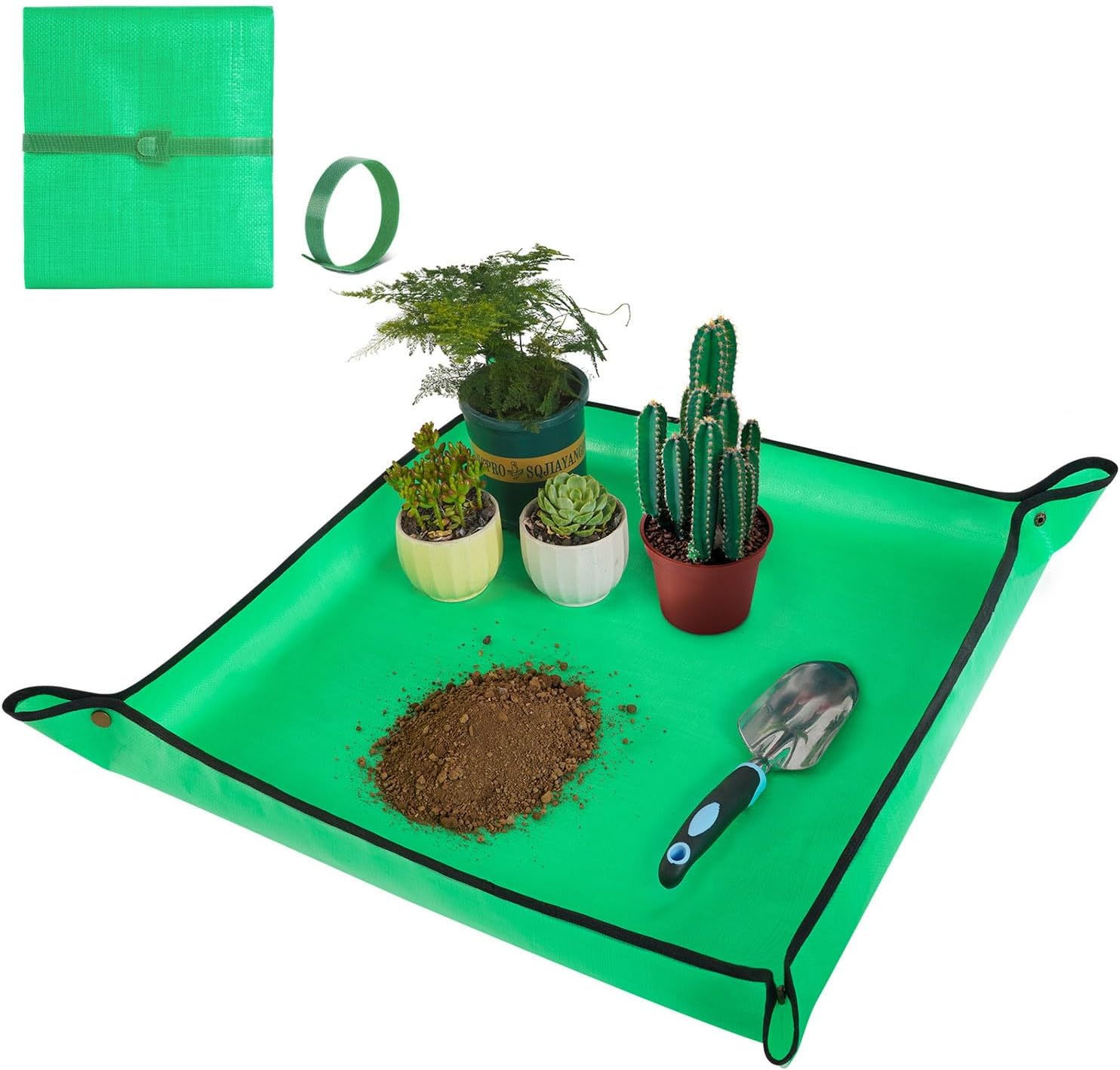 HNXTYAOB Repotting Mat for Indoor Plant Transplanting and Mess Control 27"X 27" Thickened Waterproof Potting Tray Foldable Succulent Potting Mat Portable Gardening Mat Garden Gifts for Women & Men image number 6