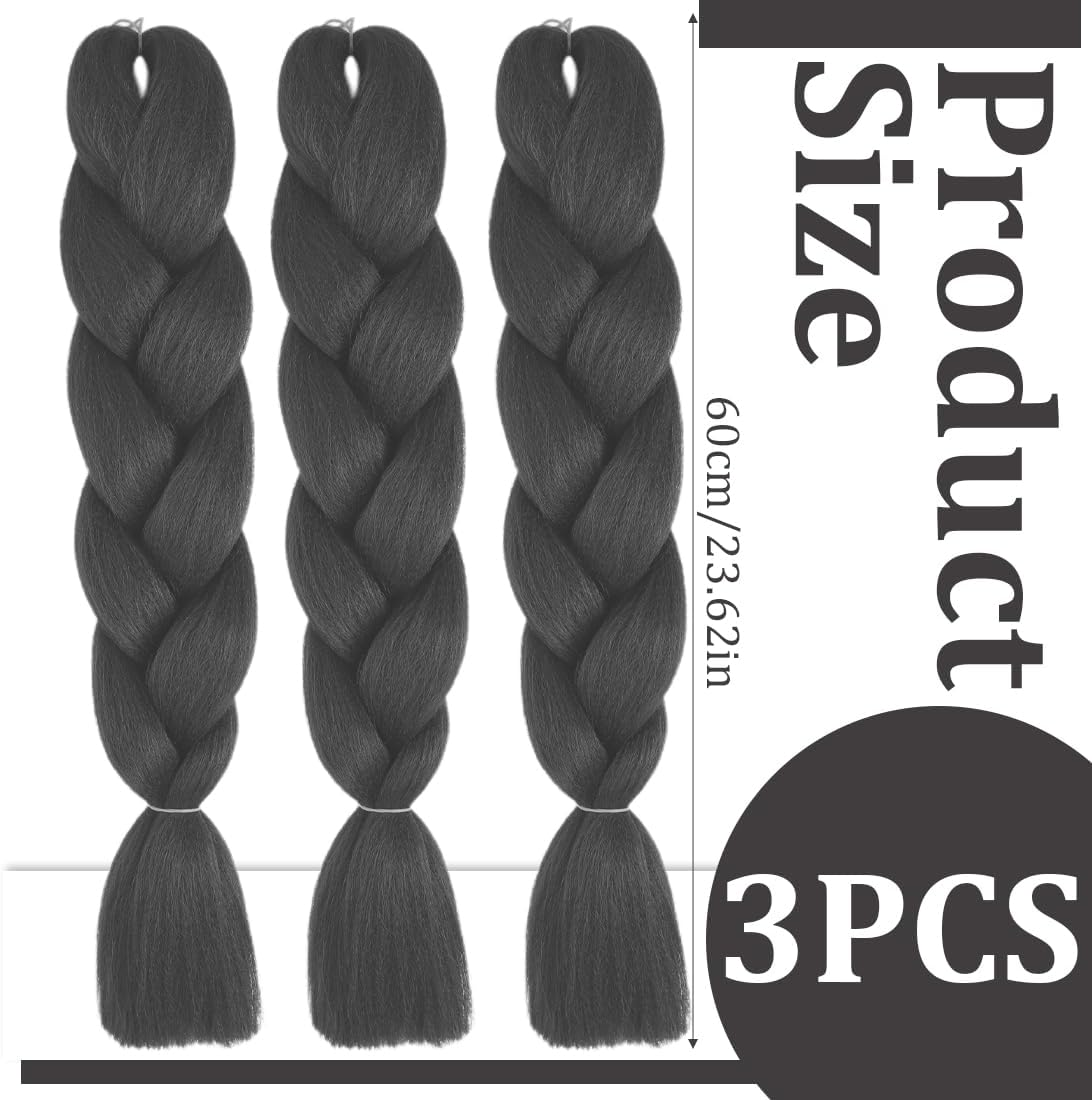 Jumbo Braids Extensions Synthetic Hair 3 Pieces Braids Hair Braids Extensions Synthetic Hair for Braiding 100 G Braids for Braiding Afro Hair image number 5