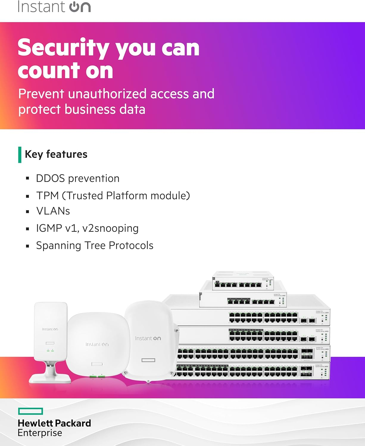 HPE Networking Instant on Switch Series 1830 8-Port Gb Smart-Managed Layer 2 Ethernet Switch with Poe | 8X 1G | 4X CL4 Poe (65W) | Fan-Less | AU Cord (JL811A#ABG) image number 6
