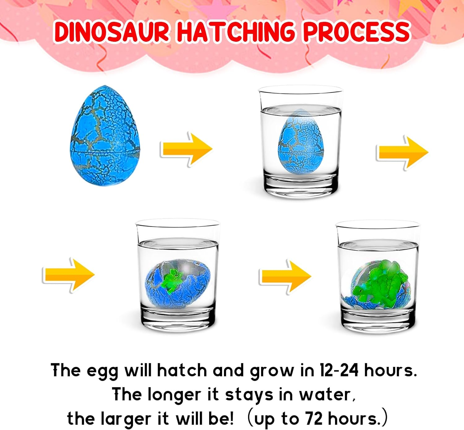 Dinosaur Party Favors Dinosaur Birthday Party Supplies, 30 Pack Dinosaur Egg Hatching Card Bulk, Funny Dino Eggs Gifts Goodie Bag Stuffer for Kids Boys Girls Toddler image number 3