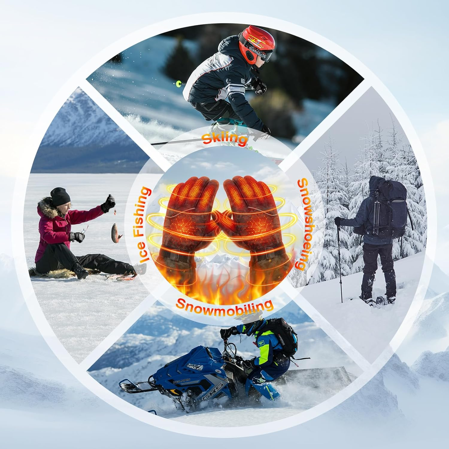 Wndy'S Dream Heated Gloves for Men Women 7.4V 3200Mah Battery Rechargeable Heated Ski Gloves Touchscreen Waterproof Electric Heated Fishing Gloves for Winter Outdoor Work Skiing Hiking image number 2