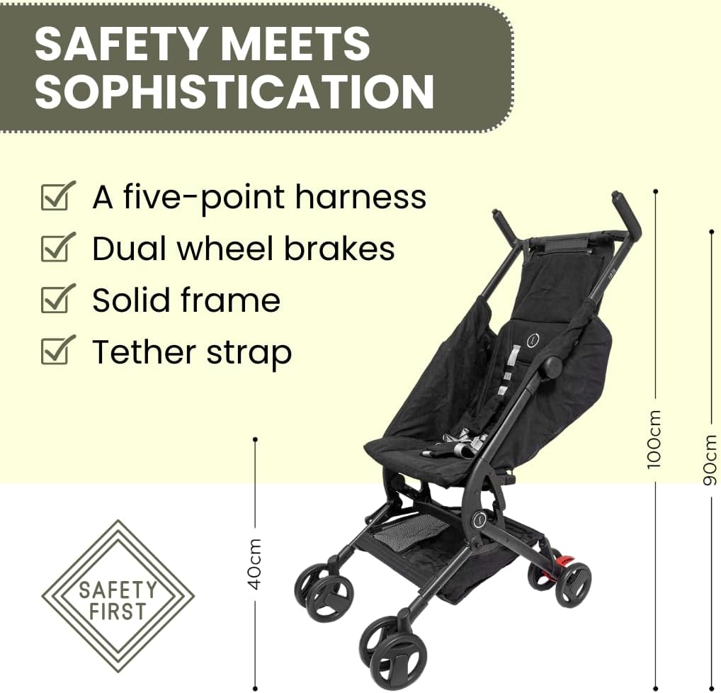 KARION Original Travel Stroller - Ultra-Compact & Lightweight, Carry-On Approved, Fits Airplane Overhead Lockers, Easy-Fold,Includes Carry Bag for Families on the Go (1, Stroller W/ Standard Carry Bag + Backpack) image number 4