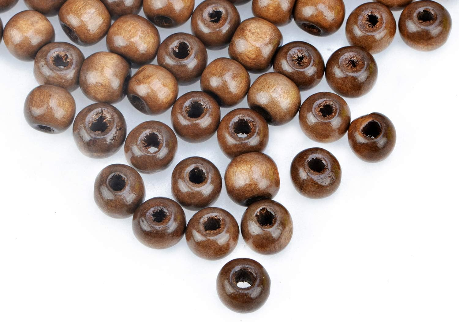 AD Beads Wood Spacer Loose Wooden Craft Beads (8X10Mm 200Pcs, Coffee)