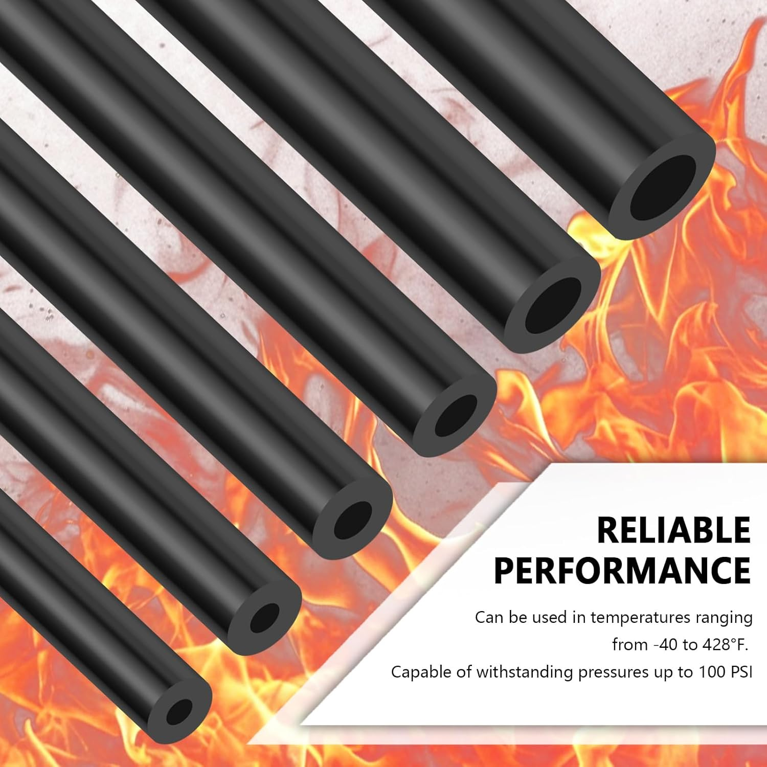 6PCS 5Ft Silicone Vacuum Hose Kit with 64PCS Connectors,100Psi Vacuum Hose Automotive Parts Include 1/8" 5/32" 3/16" 1/4" 5/16" 3/8" Id,Silicone Tubing for Auto Line Replacement image number 3