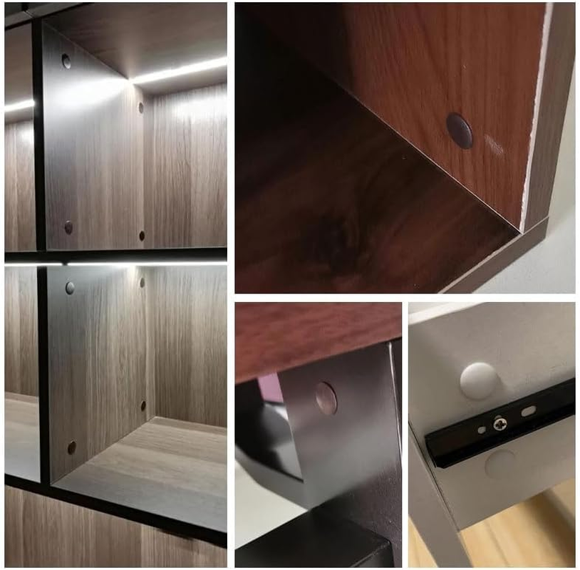 50PCS Coffee Cross Head Screw Cover Caps, 12Mm Plastic Hinge Screw Hole Dust Proof Snap in Decorative Caps Suitable for Furniture Wardrobes Blinds Cabinets, Coffee image number 5