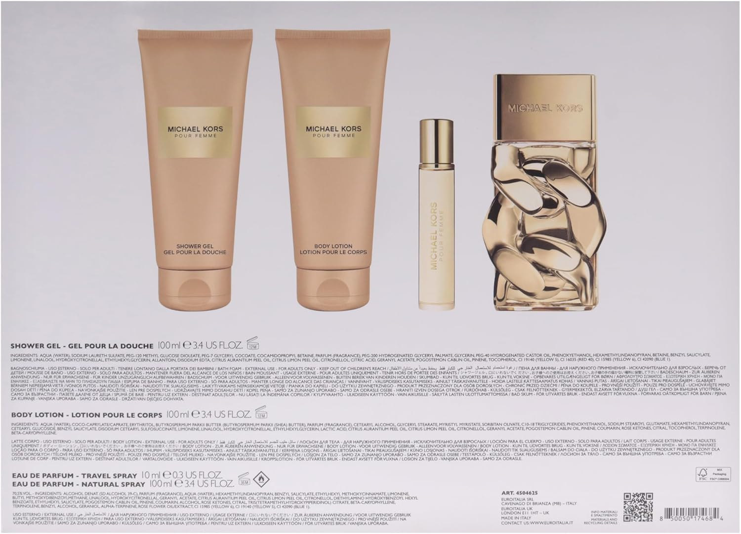 Michael Kors Pour Femme for Women 4 Pc Gift Set &ndash; 3.4Oz EDP, 0.3Oz Mini EDP, Body Lotion, Shower Gel (3.4Oz) image number 4