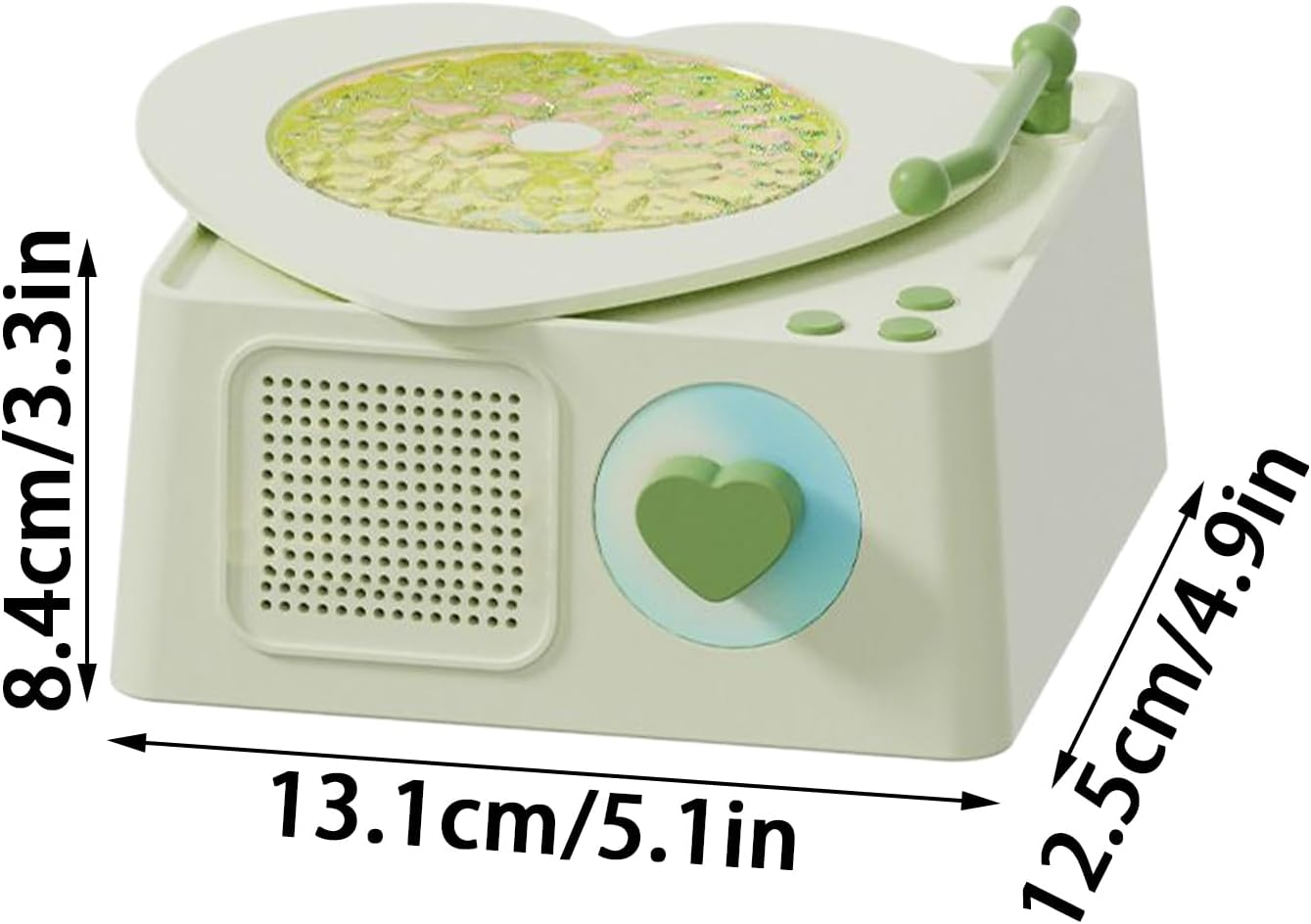 Wireless Speaker Machine,Wireless Music Speaker Audio Machine | Surround Sound Record Player Shape Equipment for Camping Bb Teens Adults Students Music Lovers - Yellow image number 6