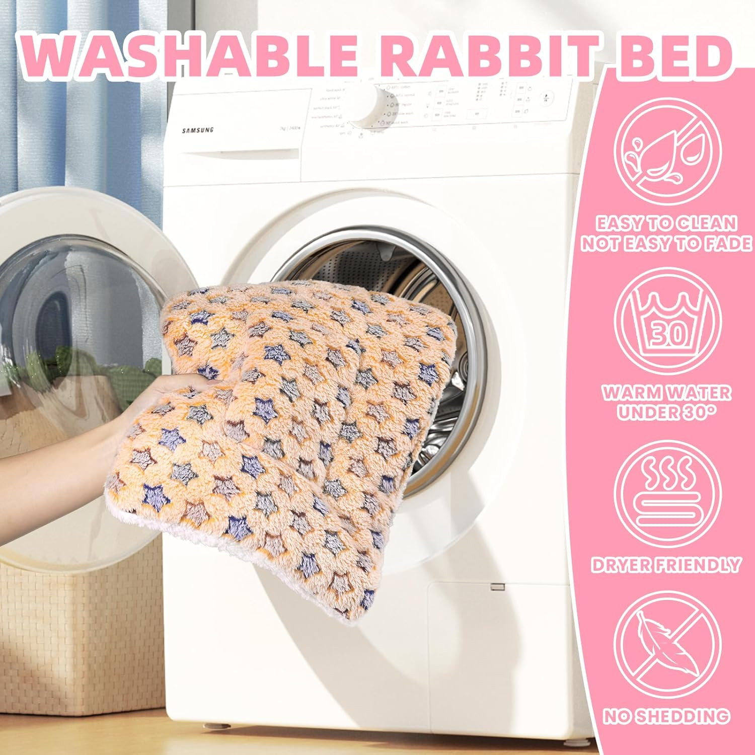 Yedsintu 2 Pcs Guinea Pig Bed Soft Rabbit Bedding Cage Liner Bunny Mats Pee Pads Small Animal Bed Pad Guinea Pig Pillow Pet Bed Mat for Chinchilla Hedgehog Ferret image number 4