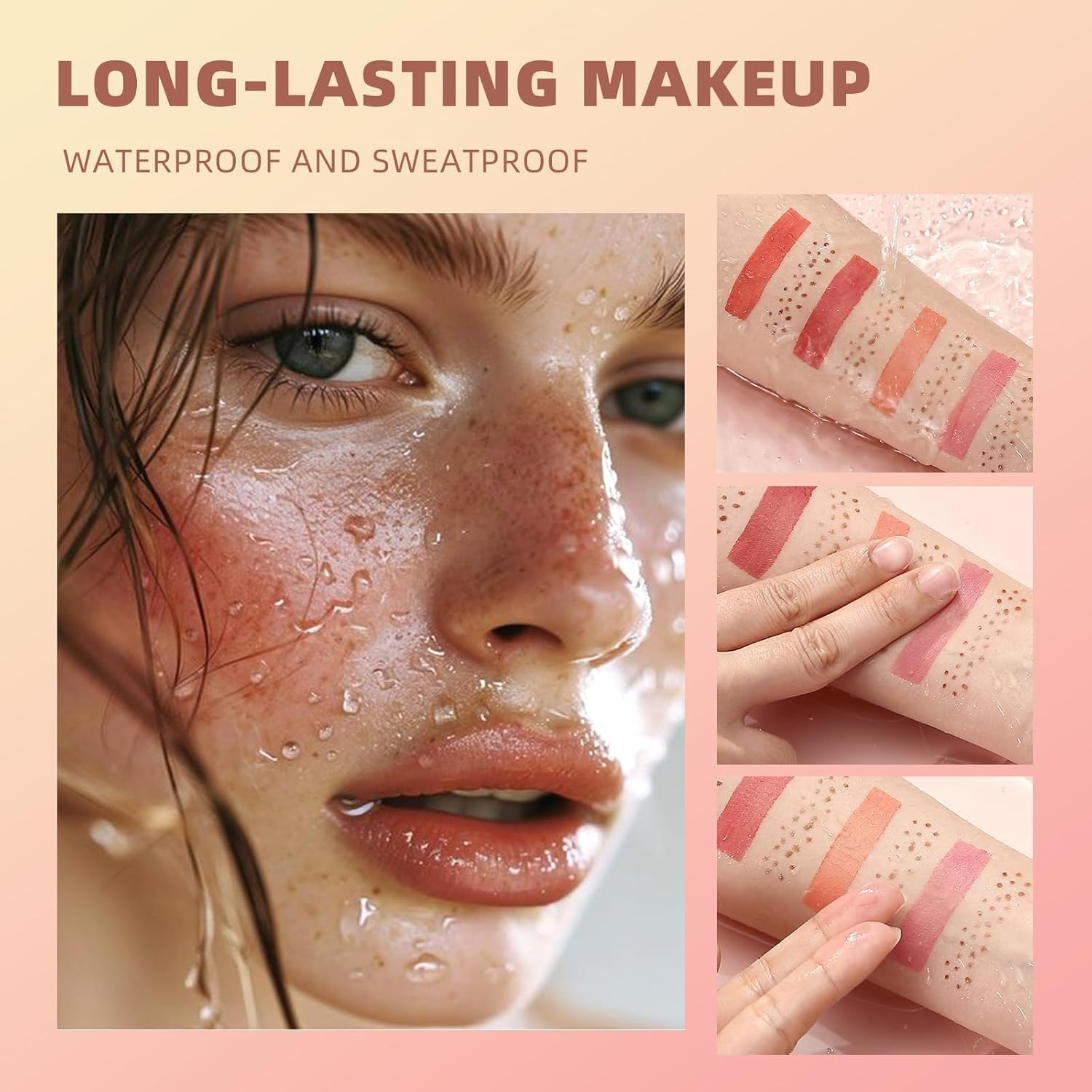 Liquid Face Blush Freckle Pen, Natural Dewy Cream Blush with Light Brown Faux Freckle Stamp Pen 2 in 1 Makeup Natural Sunkissed Dewy Cheeks, Waterproof Fake Freck Tint Marker (1#) - 2 image number 5
