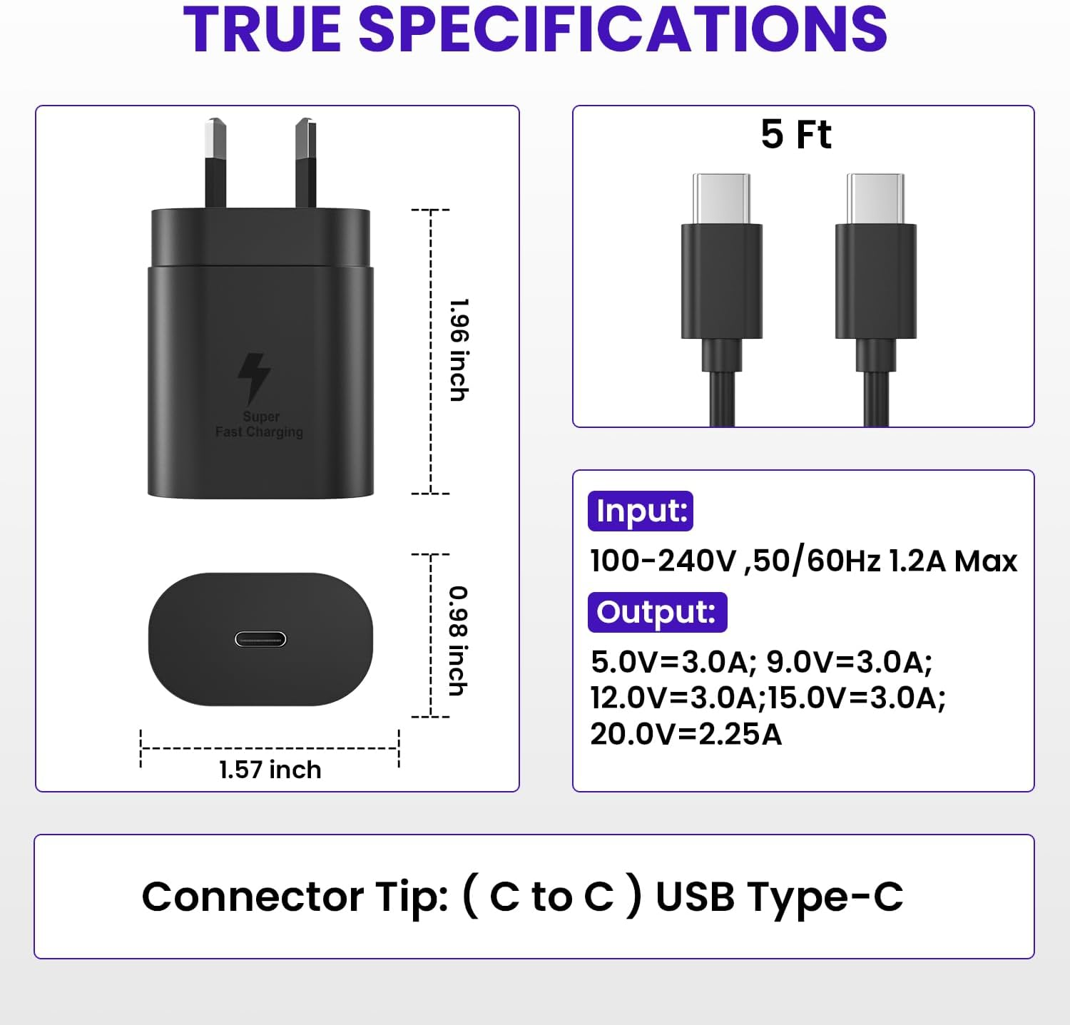 25W Super Fast Charger Compatible with Samsung,25W USB C Charger USB-C to C Cable, Wall Plug Compatible with Samsung Galaxy Ultra S24/S23/S22/S21[2-Pack] image number 1