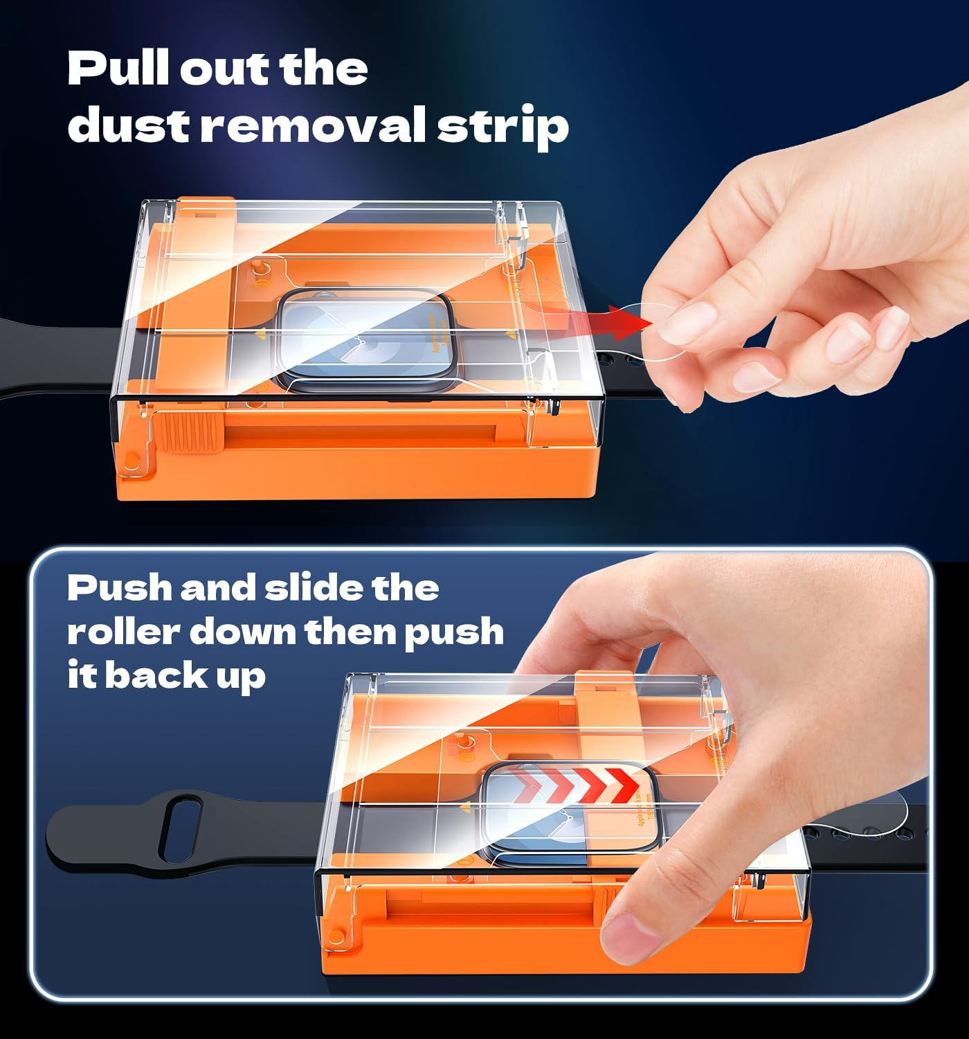 MAGIC JOHN 2 Pack for Apple Watch Series 9/8/7 41MM Screen Protector, Ceramic Film Material Not Glass 7H, Easy Installation, Bubble Free, Anti-Scratch, HD Clear image number 4