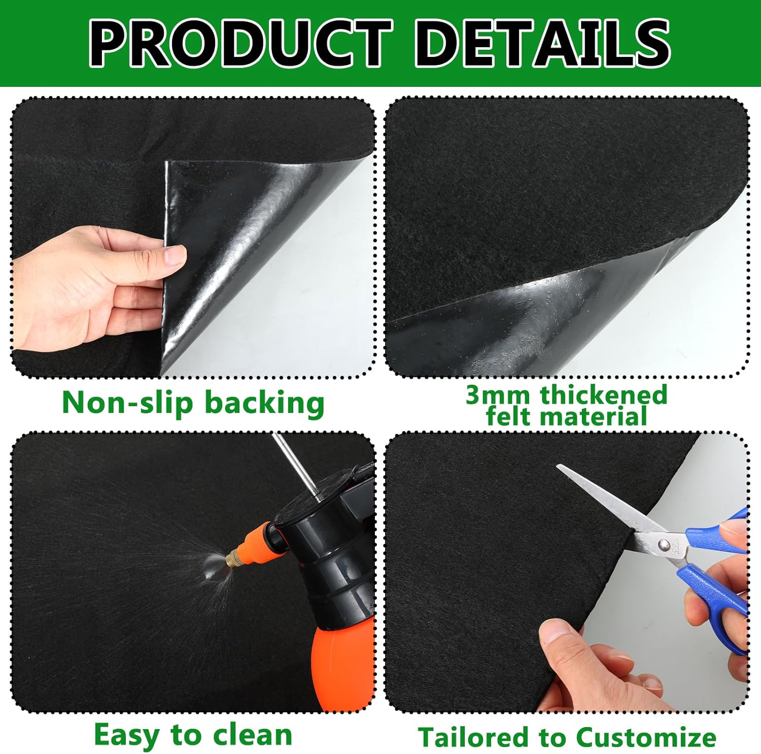 Cebrabounze Large Bird Cage Mat, 35X47 Inch under Pet Cage Mat for Bird Cages, Dog Crate, Reptile Aquariums, Waterproof Felt Liner with Non-Slip Backing for Kennel Training, Floor Protector image number 3